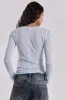 Sheer Henley Top In Sky sold by Jaded London