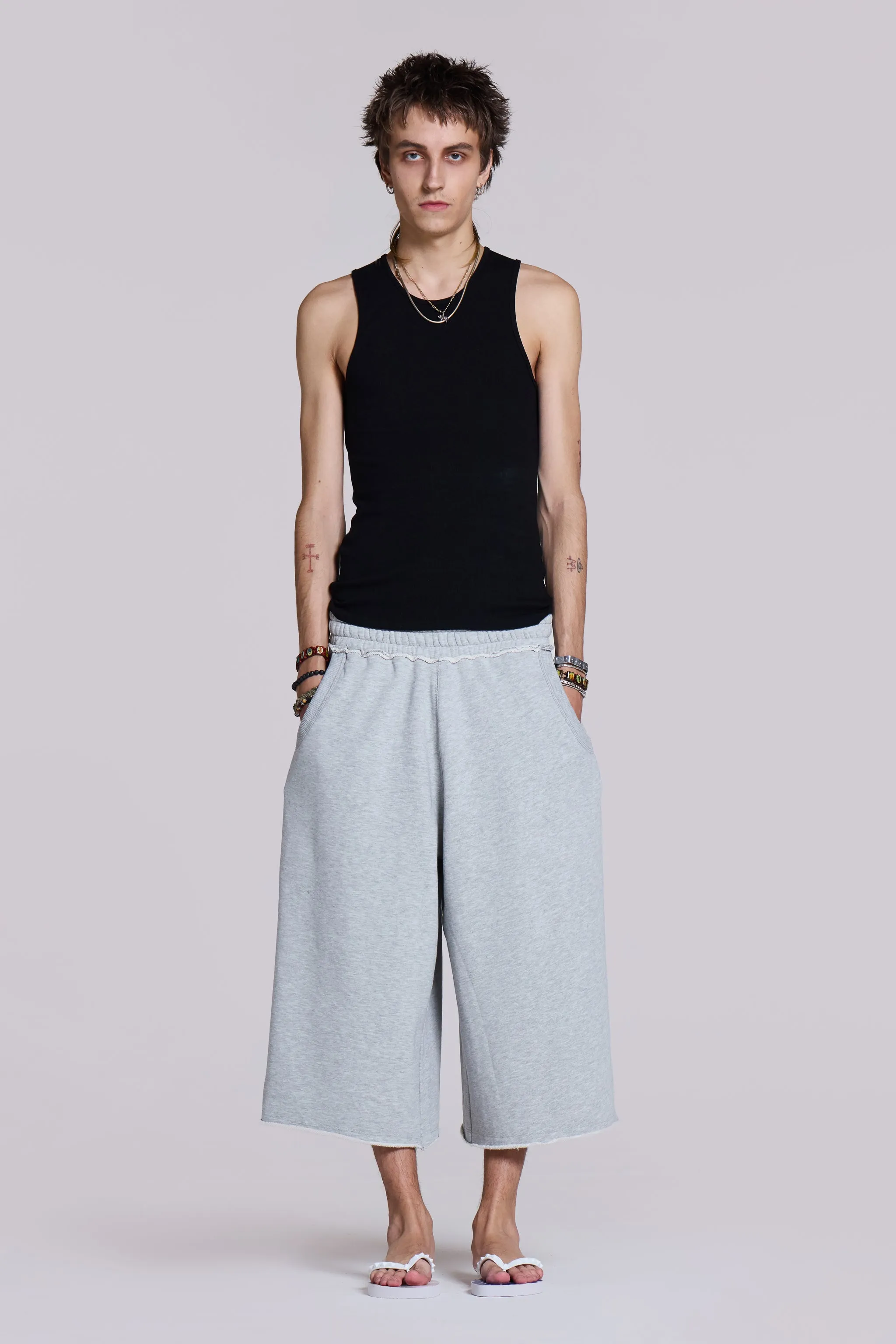 Monster 3/4 Grey Marl Shorts sold by Jaded London product image thumbnail 3