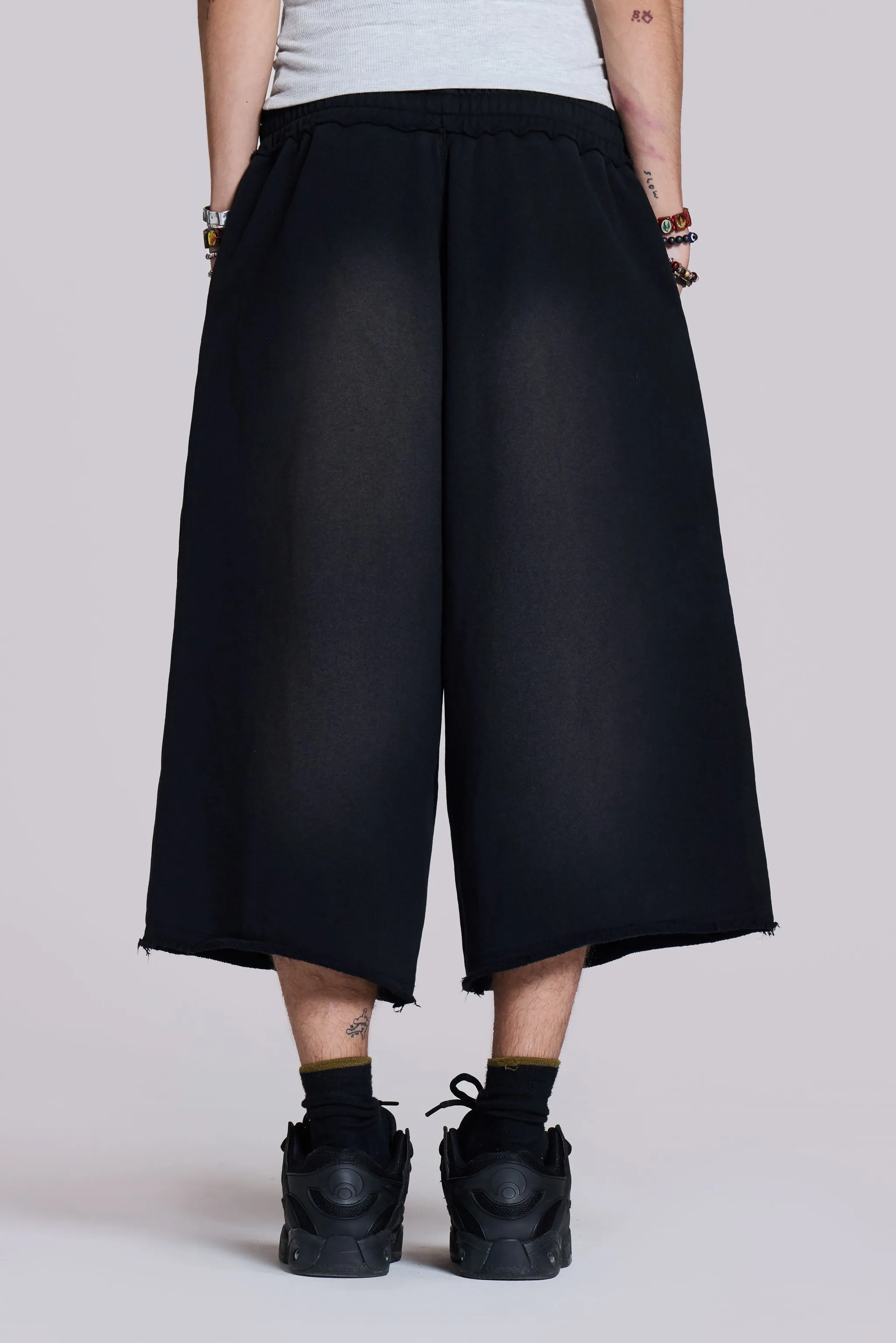 Monster 3/4 Washed Black Shorts sold by Jaded London product image thumbnail 4