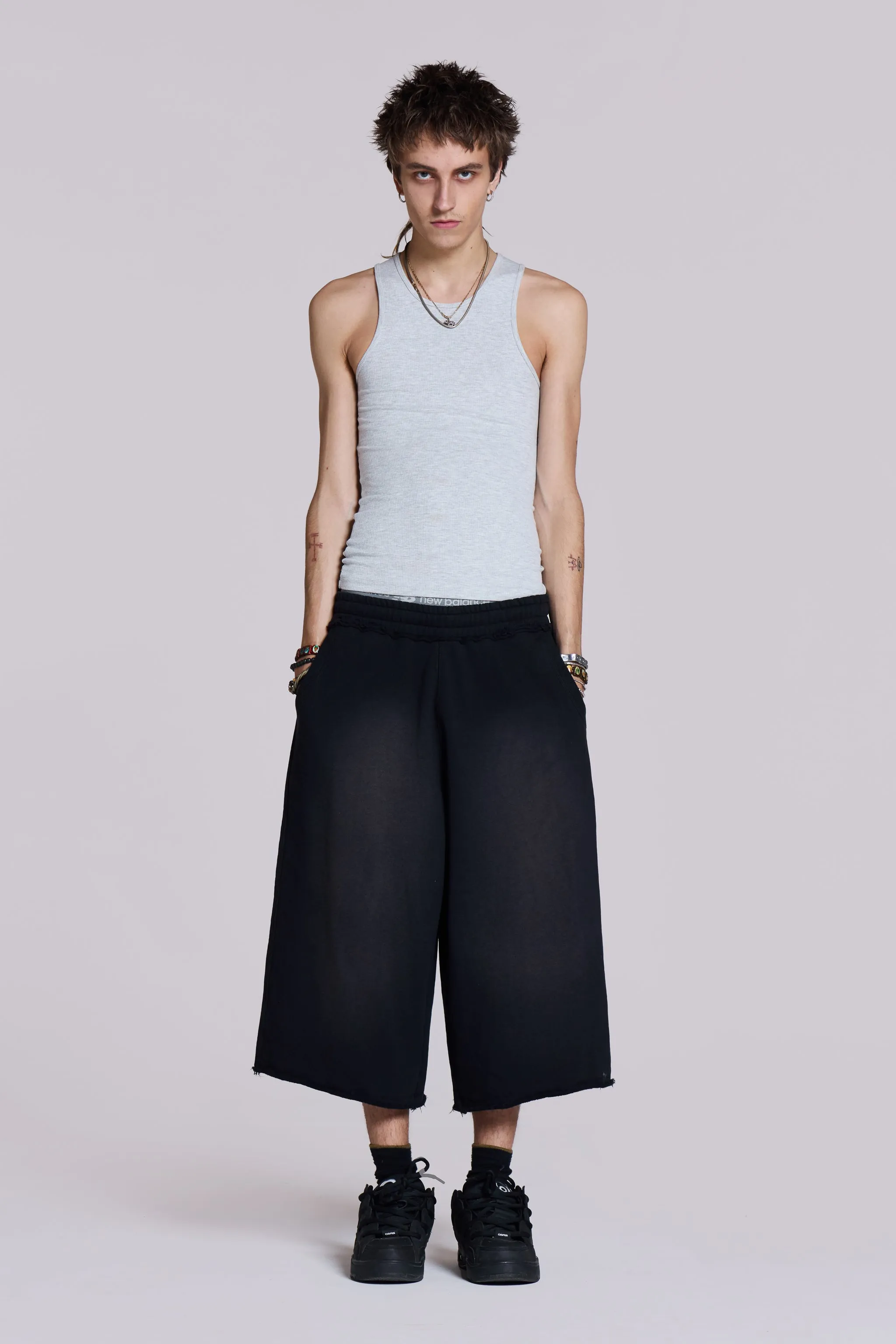 Monster 3/4 Washed Black Shorts sold by Jaded London product image thumbnail 3