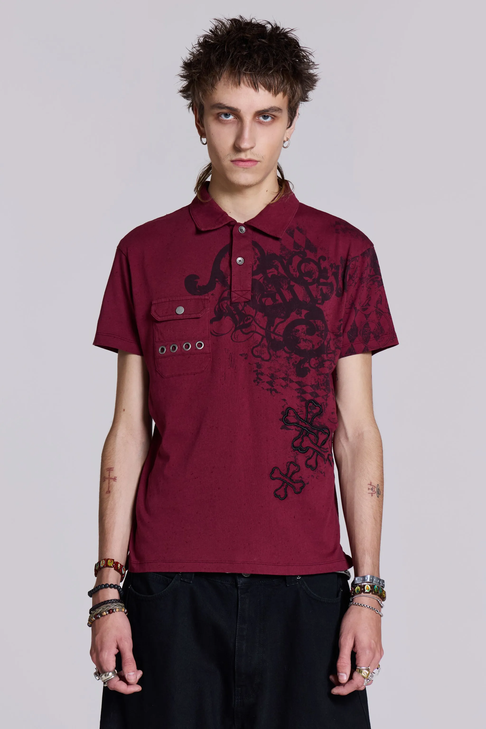 Bones Polo Shirt sold by Jaded London