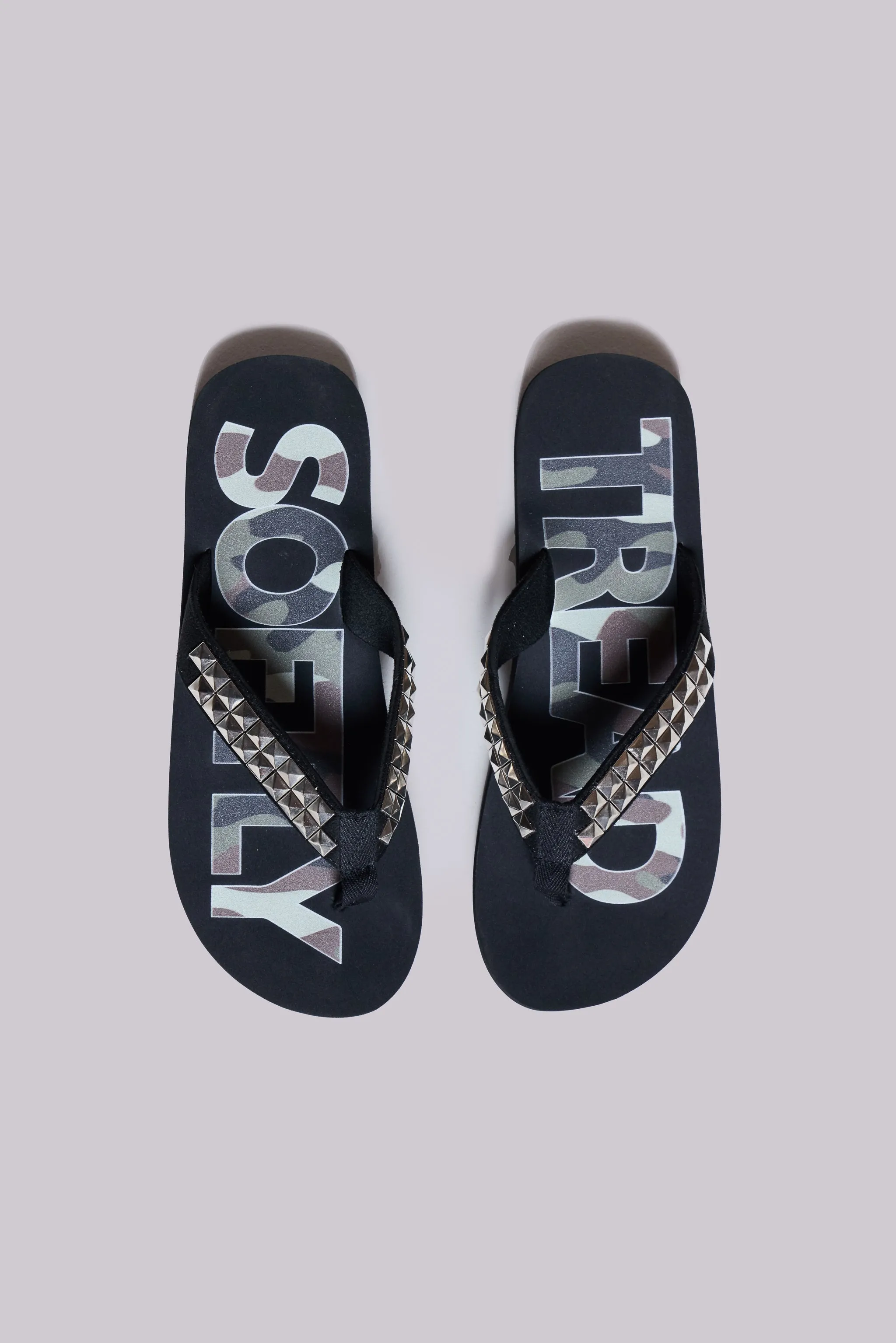 Tread Softly Studded Flip-Flop sold by Jaded London