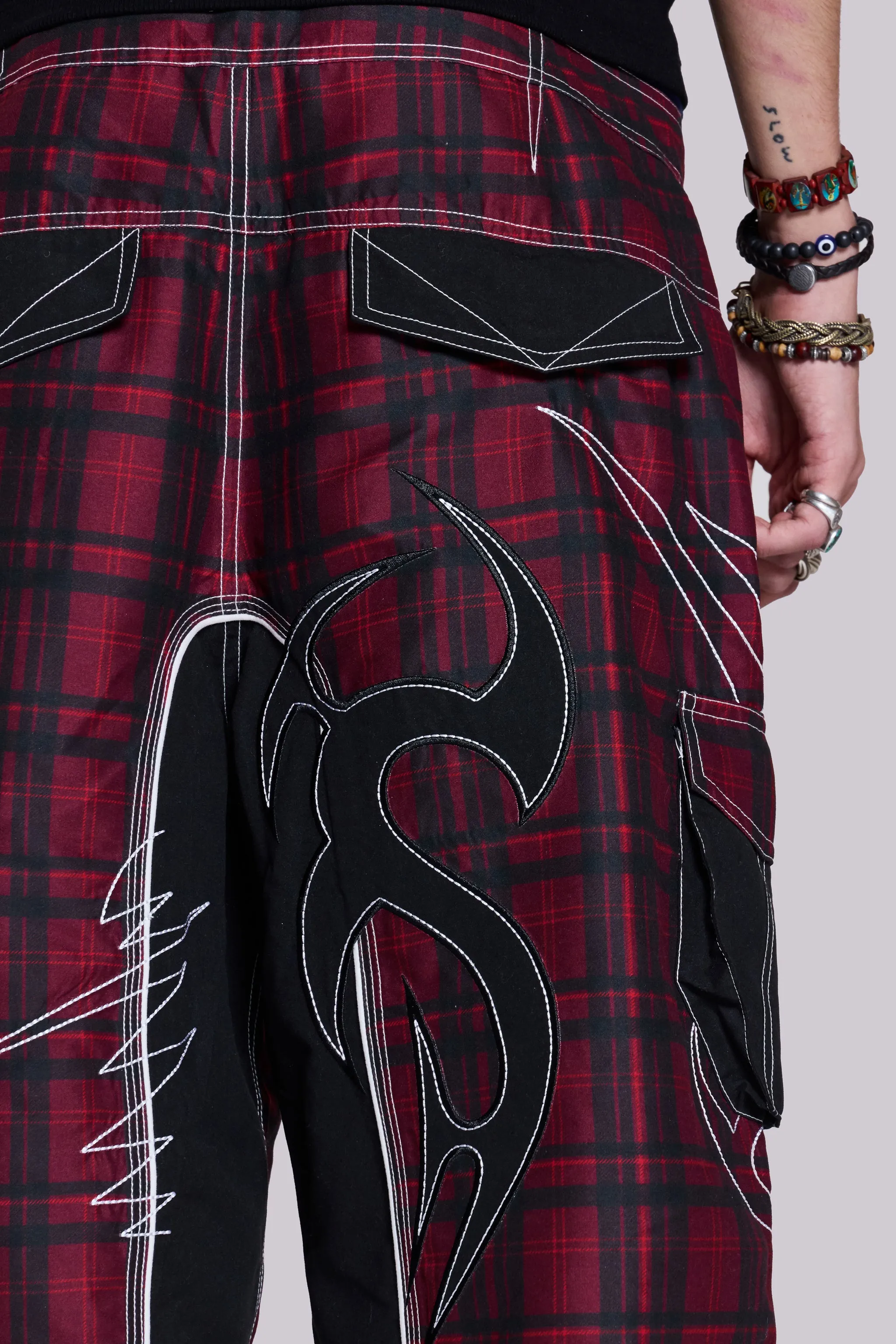 Tribal Check Board Shorts sold by Jaded London product image thumbnail 5