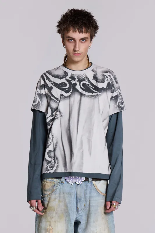 Waves Double Layer Long-sleeve Top made by Jaded London