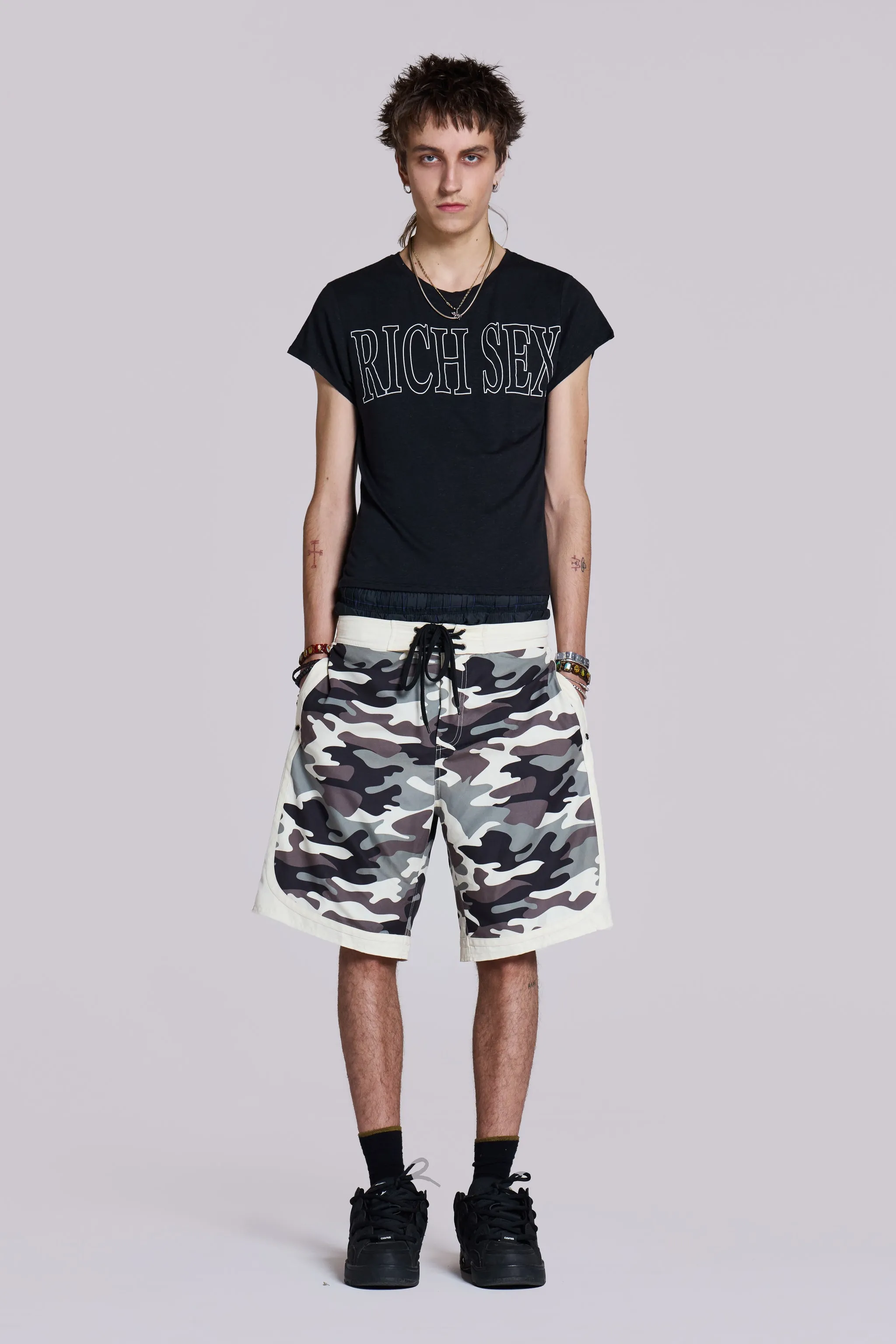 Washed Camo Board Shorts sold by Jaded London product image thumbnail 3
