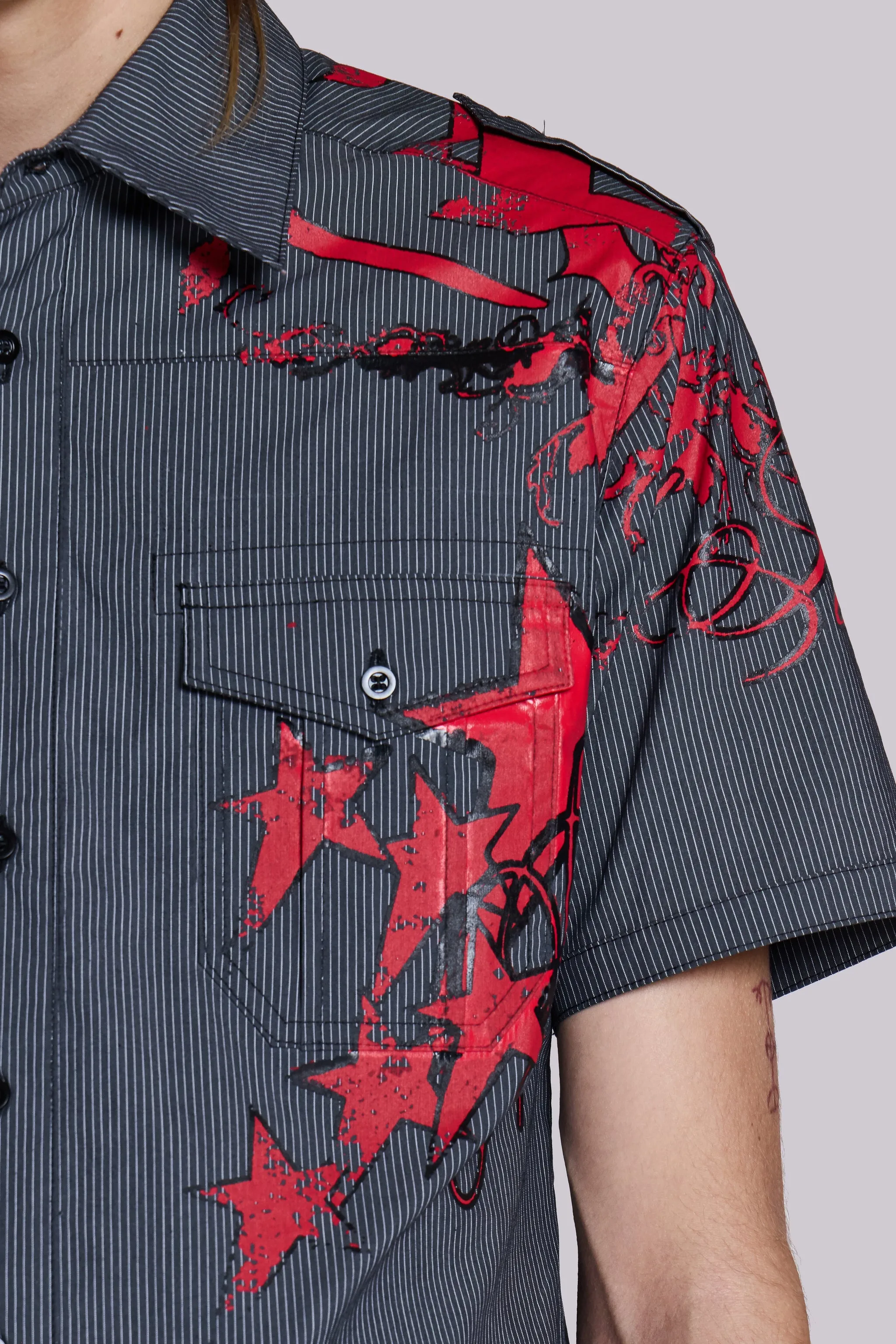 Script Pinstripe Shirt sold by Jaded London product image thumbnail 5