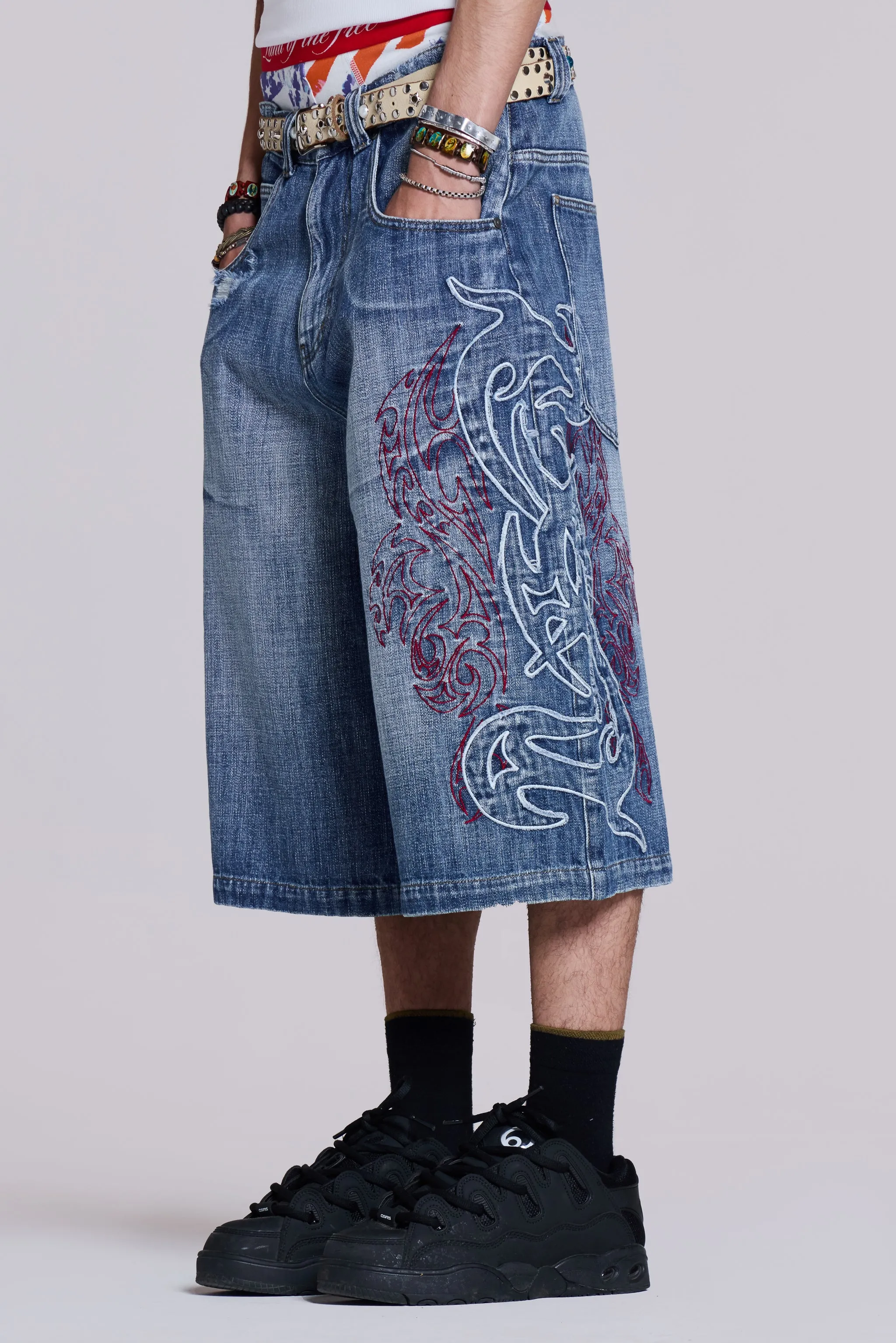Layered Tribal XL Colossus Jorts sold by Jaded London
