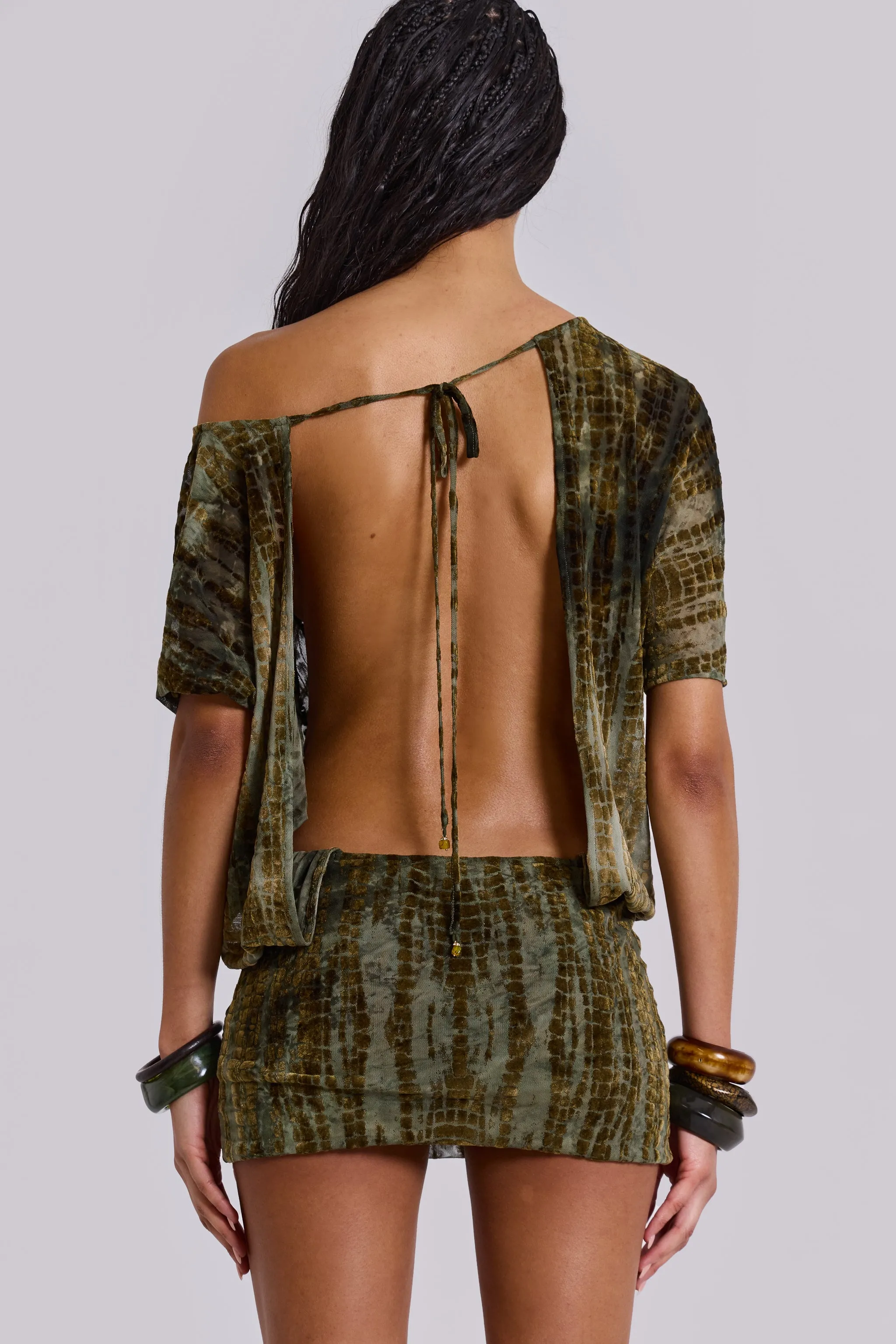 Ophidian Devore Backless Mini Dress sold by Jaded London product image thumbnail 2