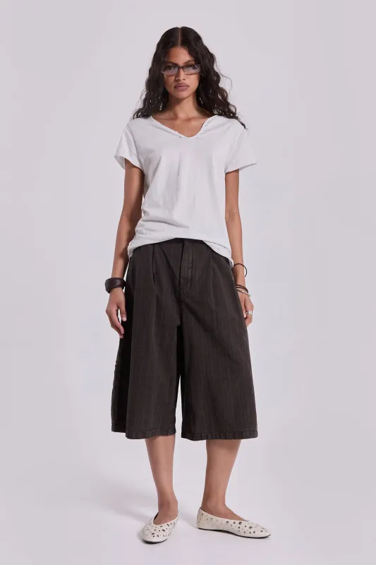 Brown Check Jumbo Jorts made by Jaded London