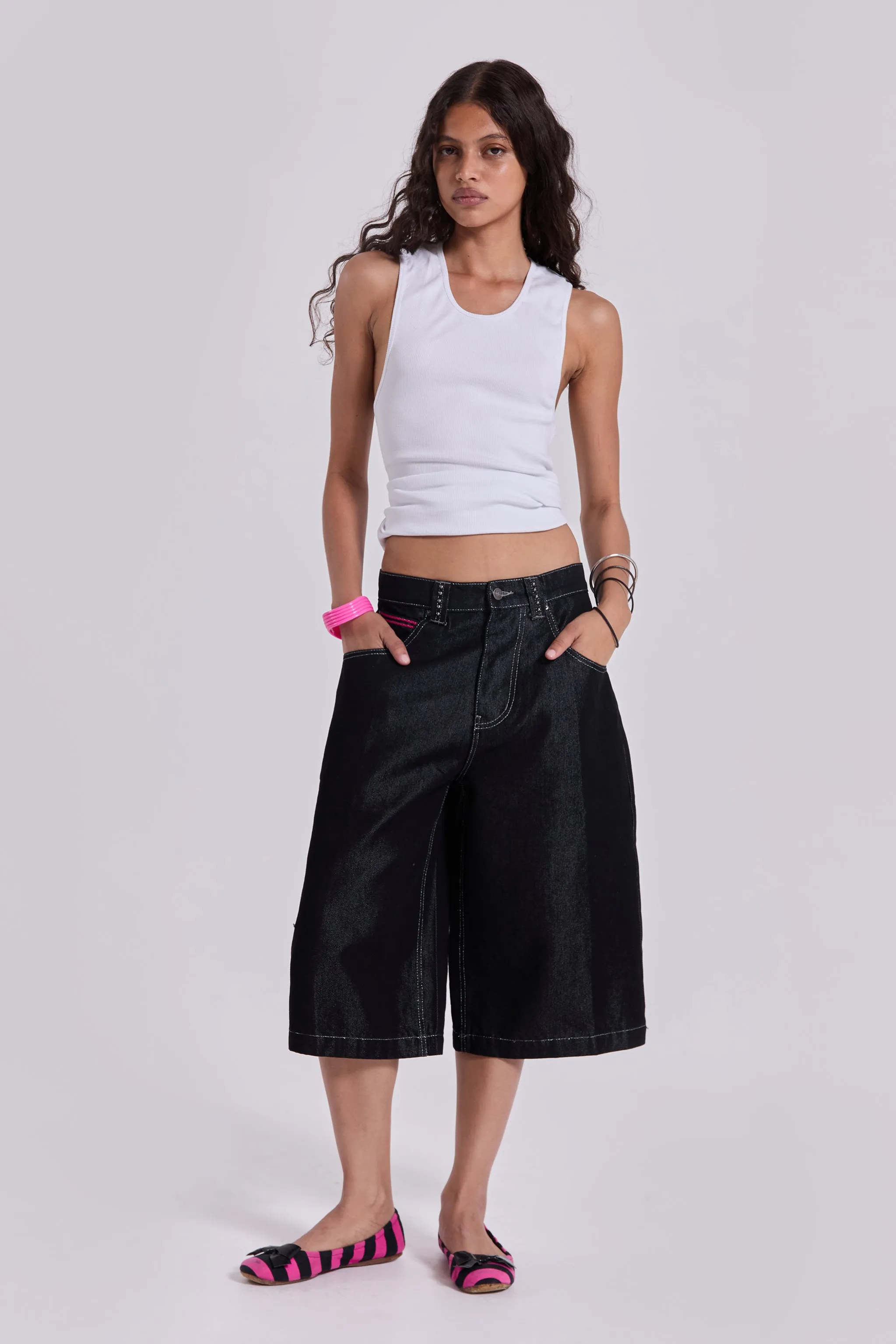 Pink Sapphire Cross Colossus Jorts sold by Jaded London product image thumbnail 3