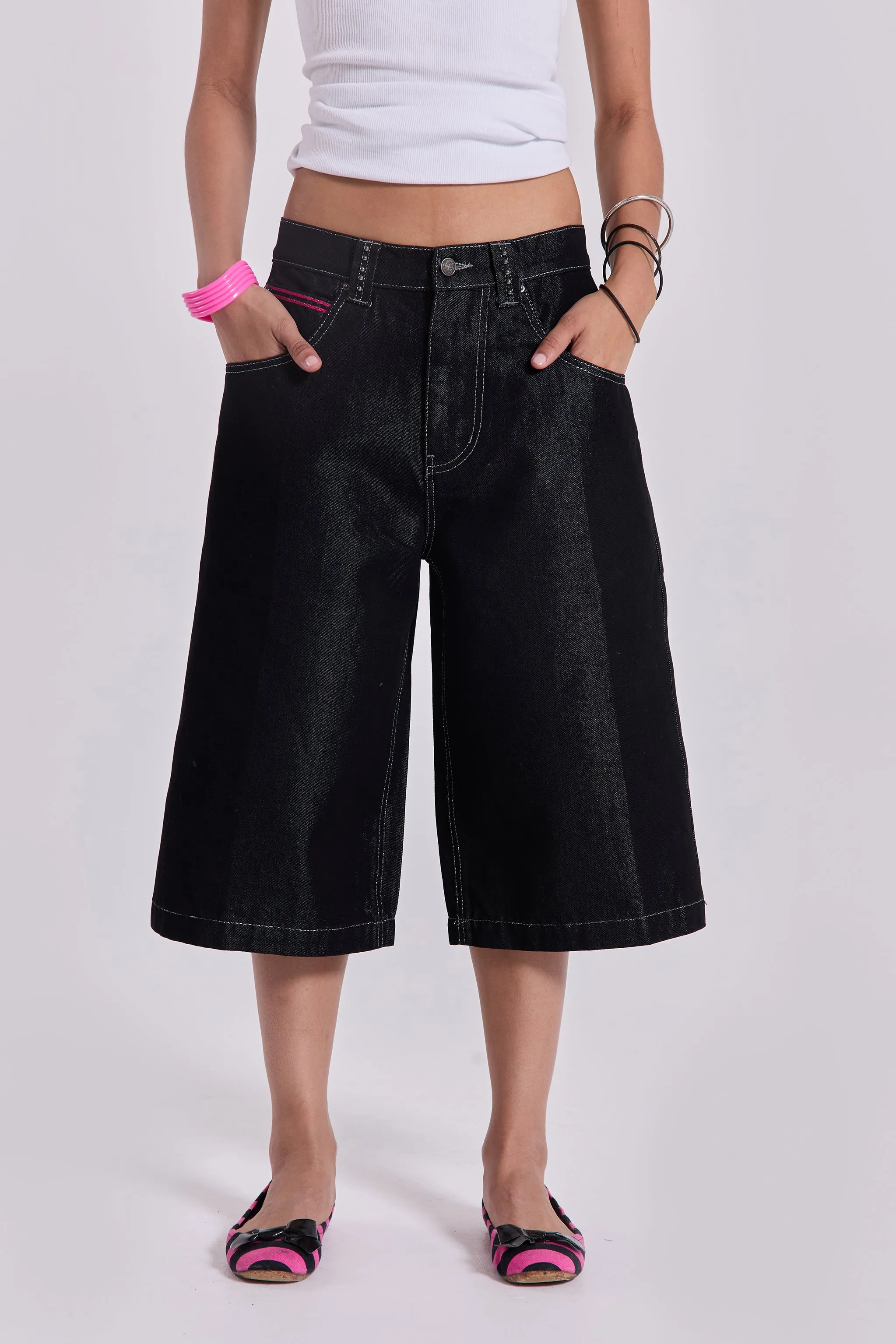 Pink Sapphire Cross Colossus Jorts sold by Jaded London product image thumbnail 5