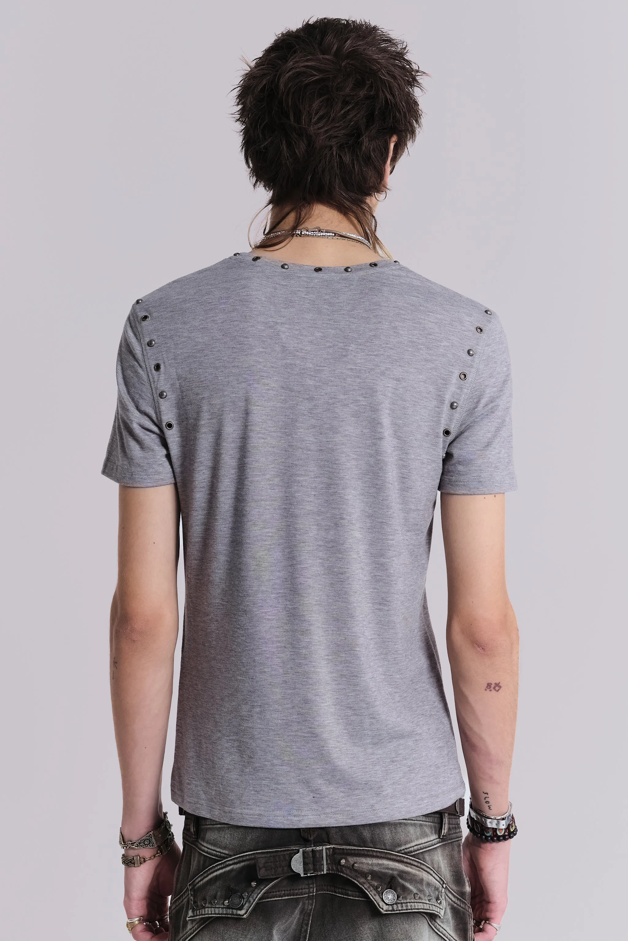 Studded Grey Mist T-Shirt sold by Jaded London product image thumbnail 2