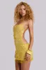 Ellora Embellished Mini Dress in Solar sold by Jaded London