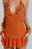 Button Me Up Mini Dress in Papaya sold by Jaded London