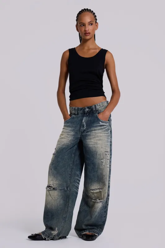 Dirty Lowrise Colossus Jeans sold by Jaded London