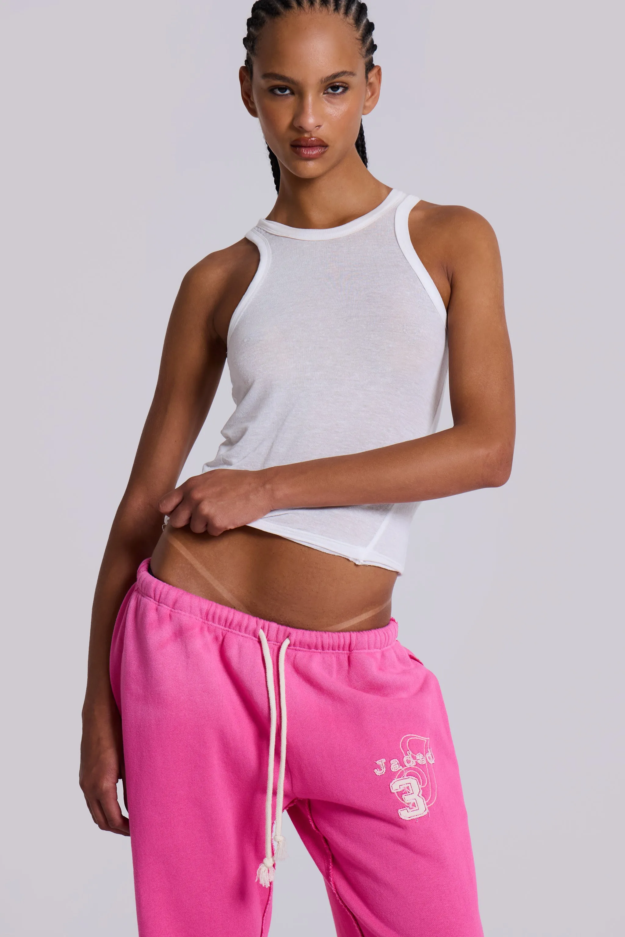 Cleo Slouchy Bootcut Jogger in Pink sold by Jaded London product image thumbnail 5