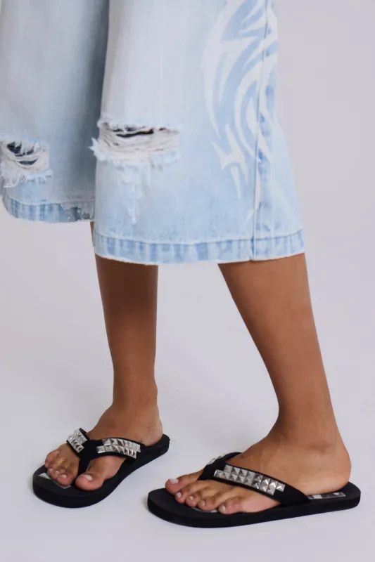 Tread Softly Studded Flip-Flop sold by Jaded London