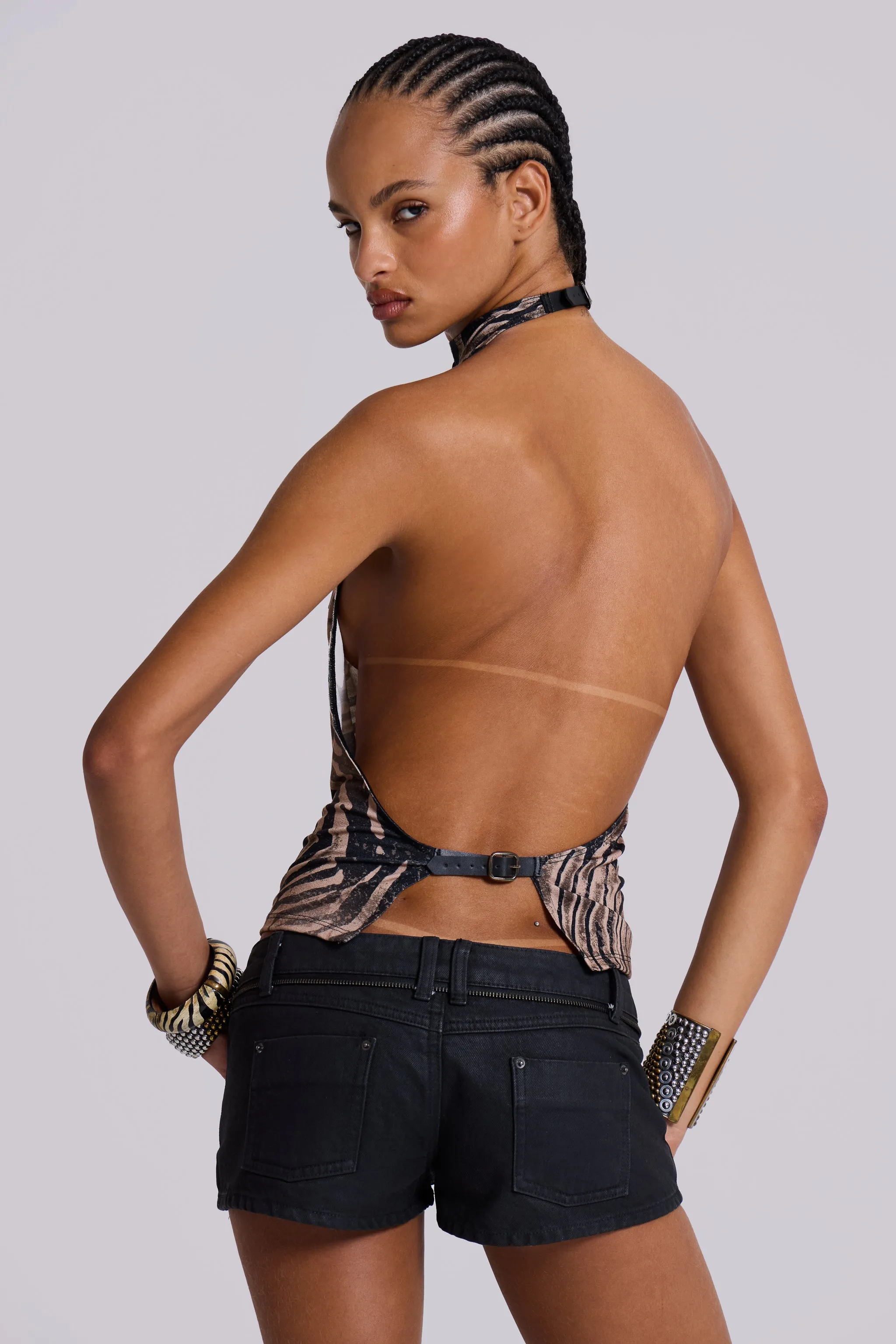 Zebra Zene Backless Top sold by Jaded London product image thumbnail 2