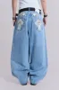 Blue Sapphire XL Colossus Jeans sold by Jaded London