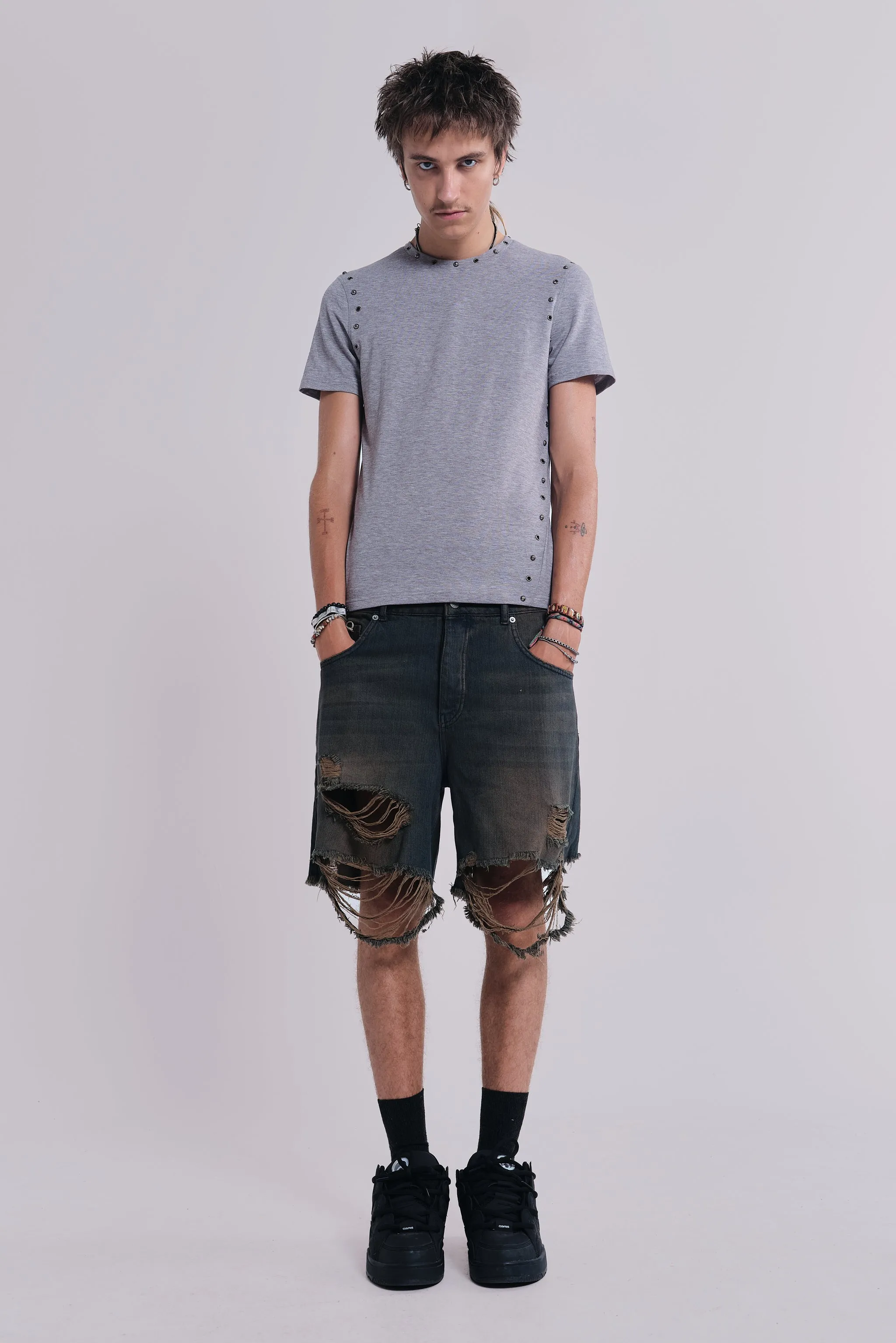 Dark Vintage Wash Glasto Shorts sold by Jaded London product image thumbnail 2