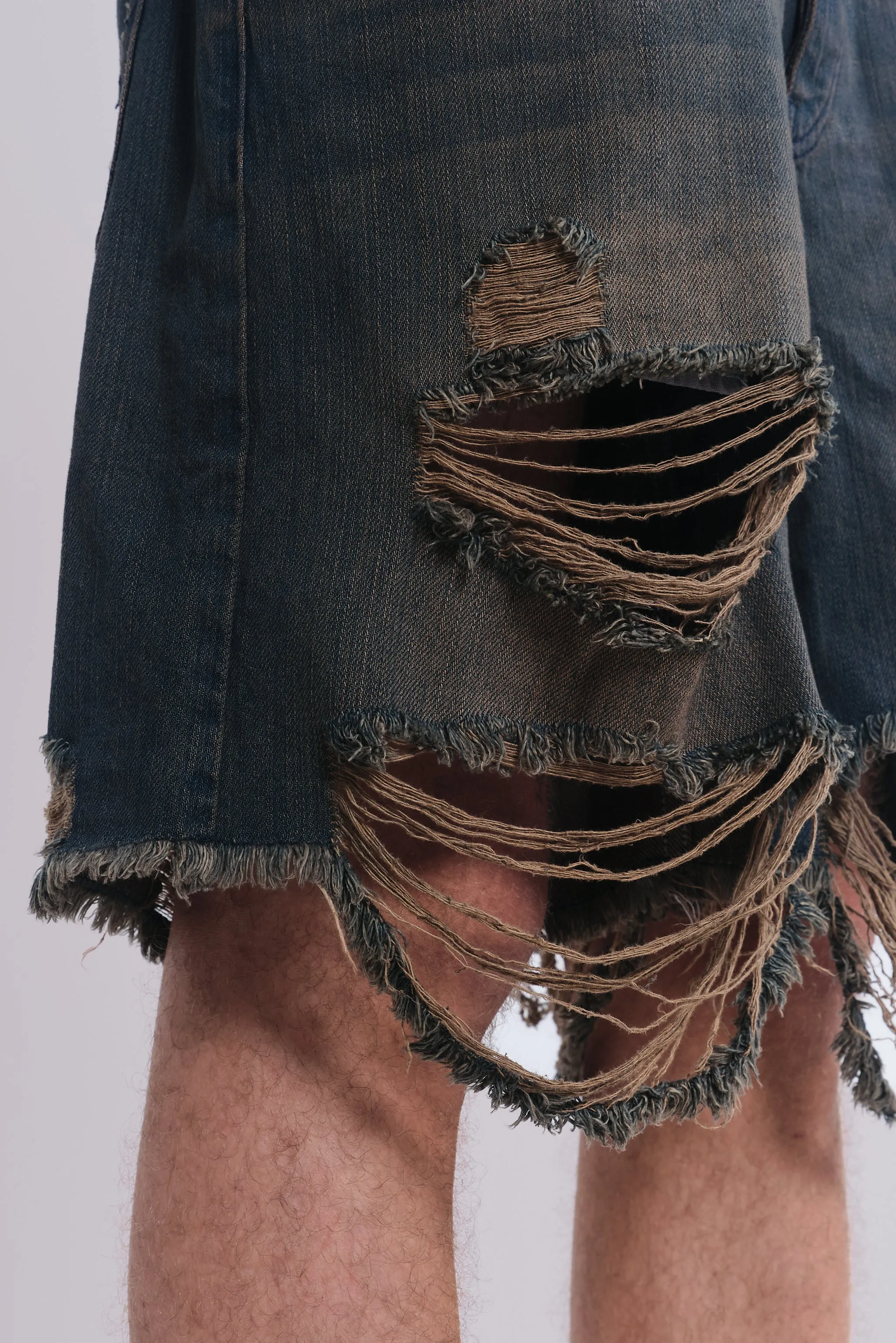 Dark Vintage Wash Glasto Shorts sold by Jaded London product image thumbnail 4