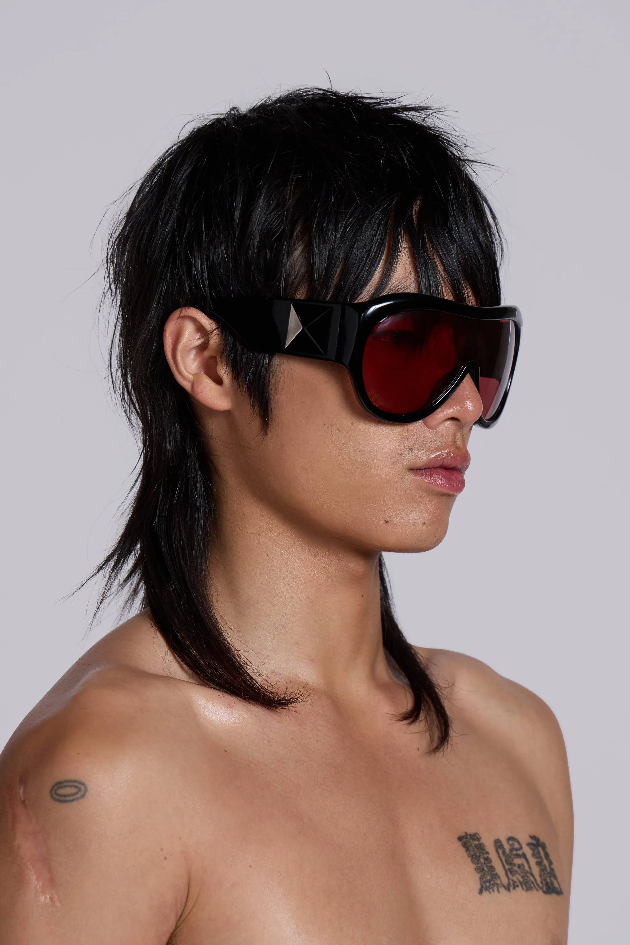 Noctra XL Stud Sunglasses in Damson sold by Jaded London product image thumbnail 3