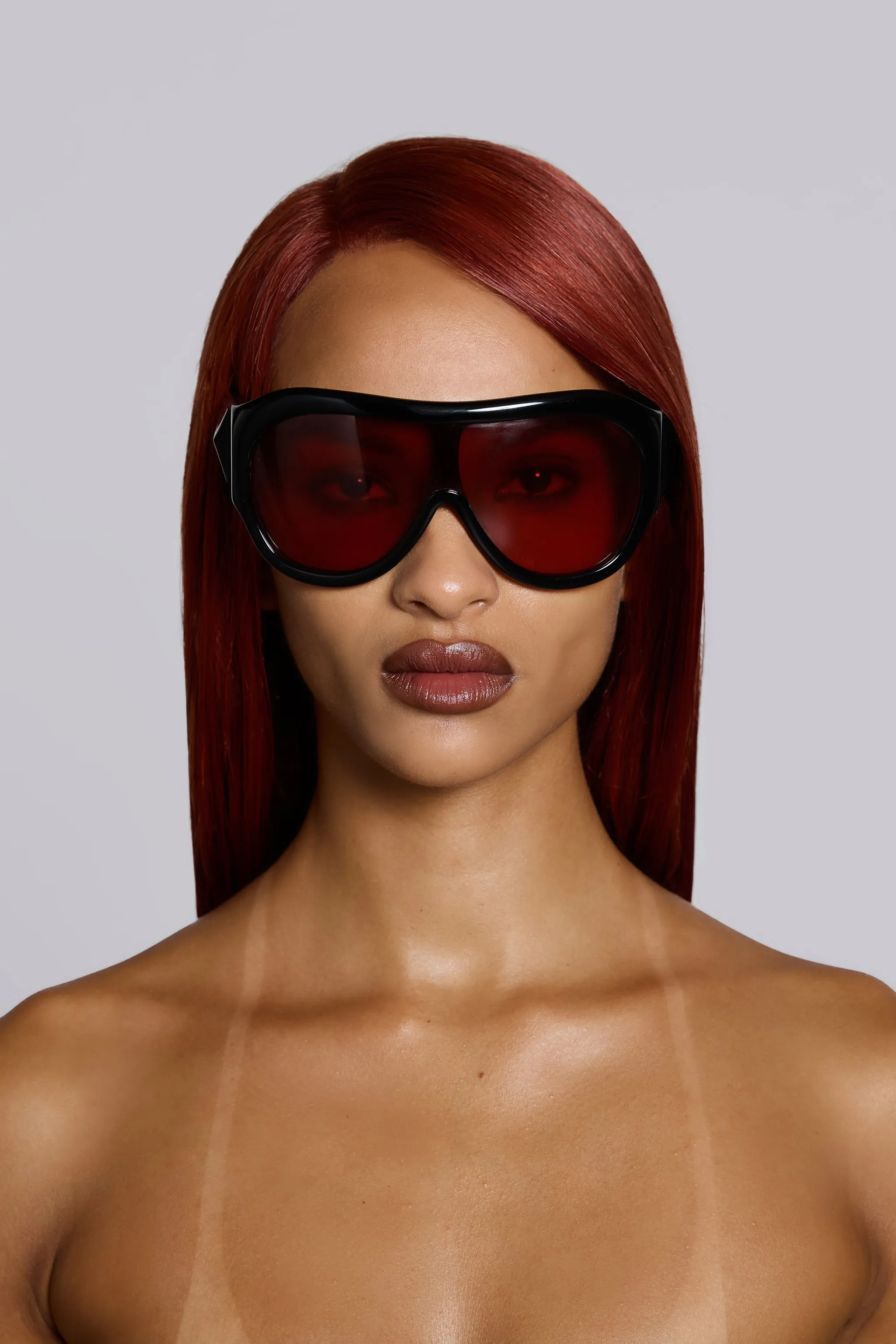 Noctra XL Stud Sunglasses in Damson sold by Jaded London