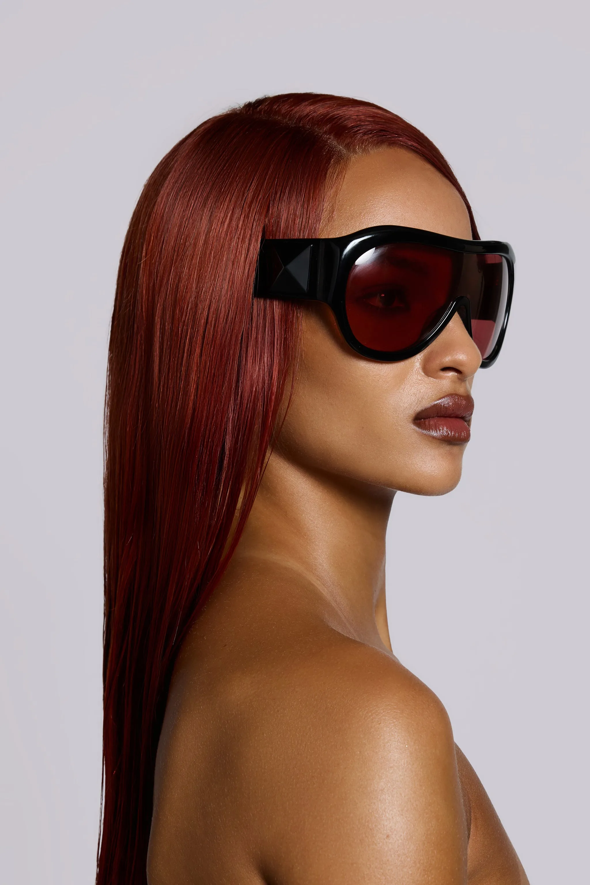 Noctra XL Stud Sunglasses in Damson sold by Jaded London product image thumbnail 3
