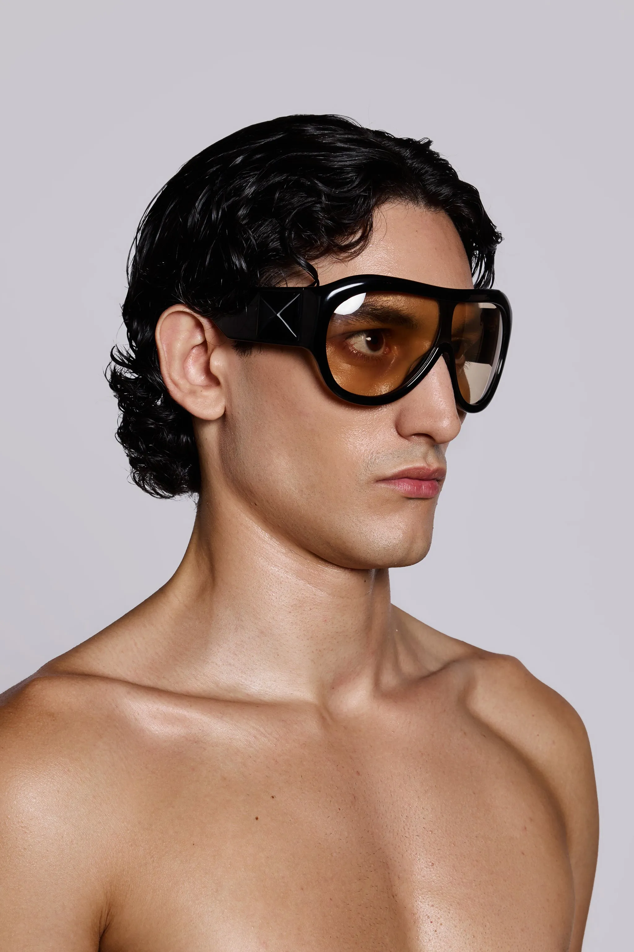 Noctra XL Stud Sunglasses in Amber sold by Jaded London product image thumbnail 4