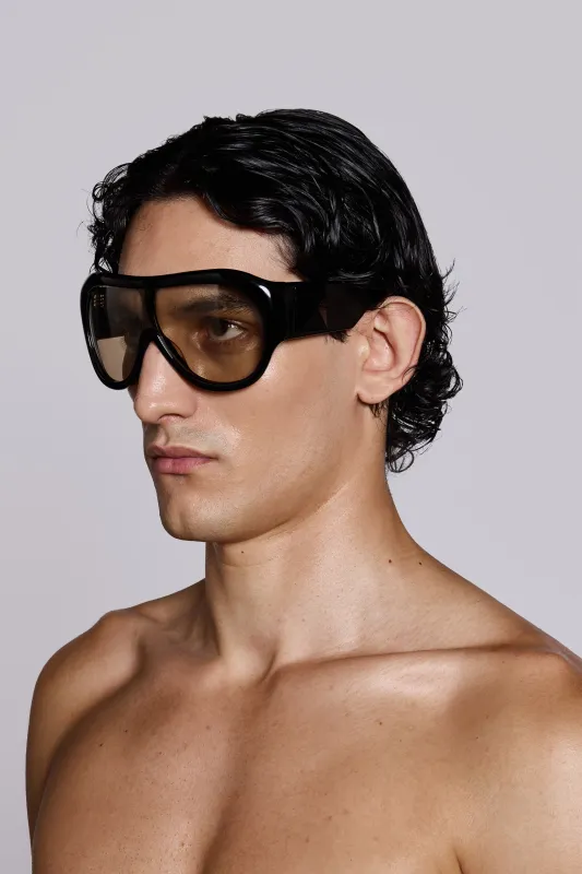 Noctra XL Stud Sunglasses in Amber sold by Jaded London