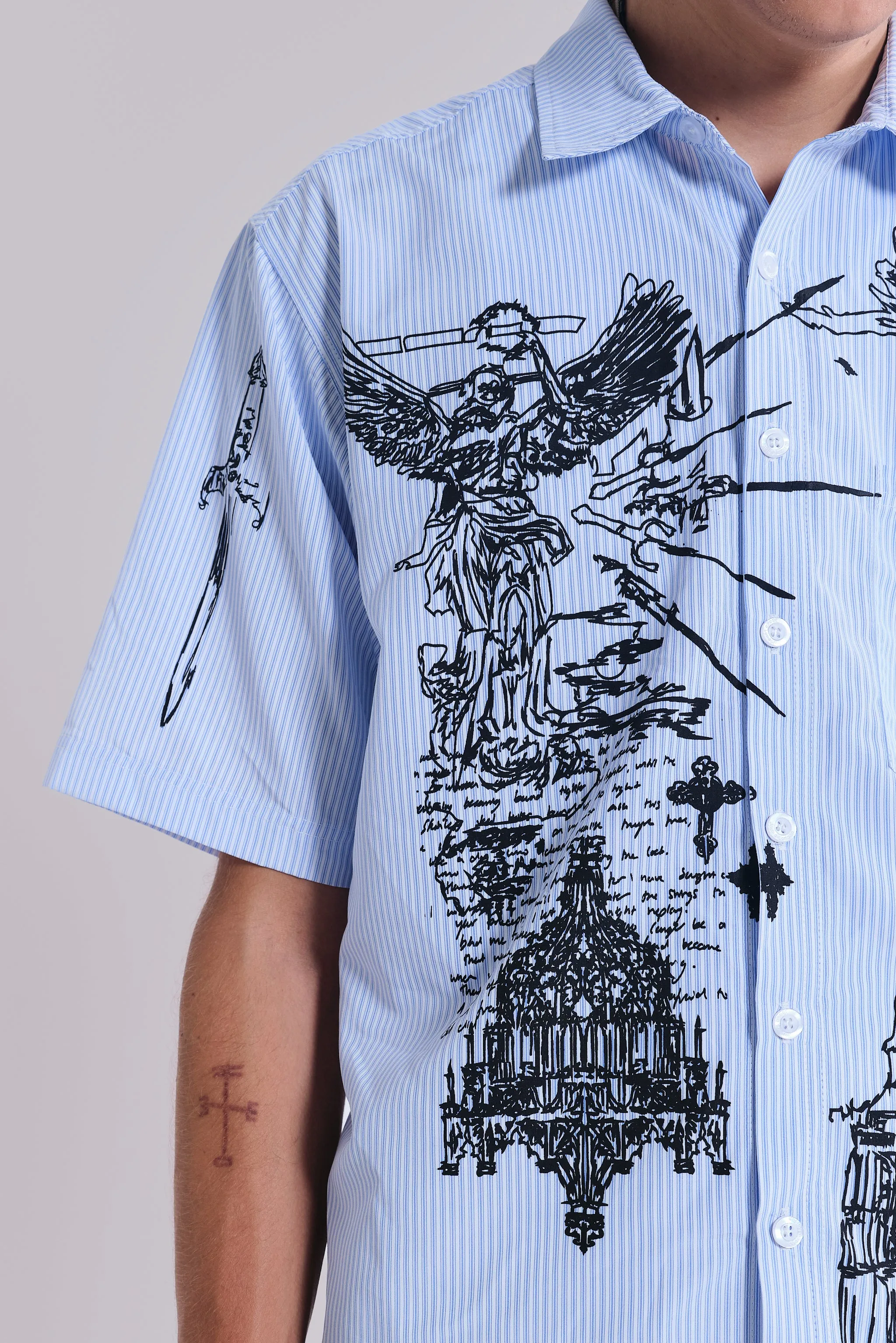 Sketch Pinstripe Shirt sold by Jaded London product image thumbnail 5