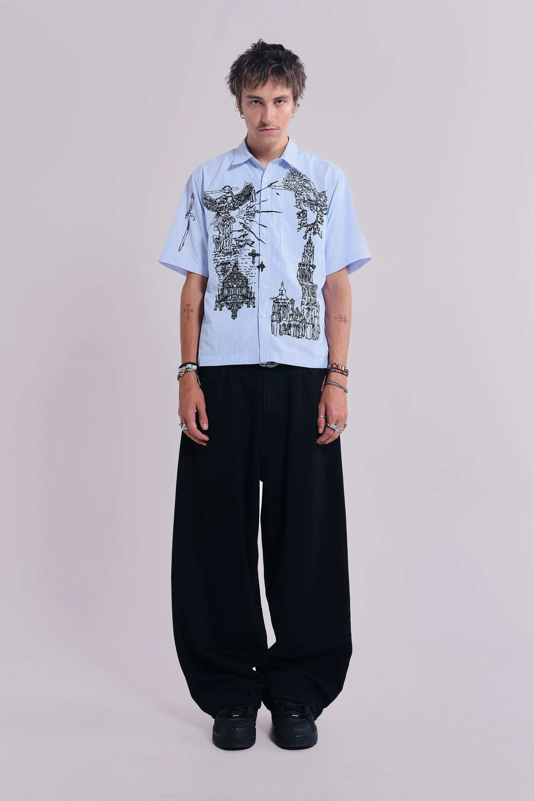 Sketch Pinstripe Shirt sold by Jaded London product image thumbnail 3