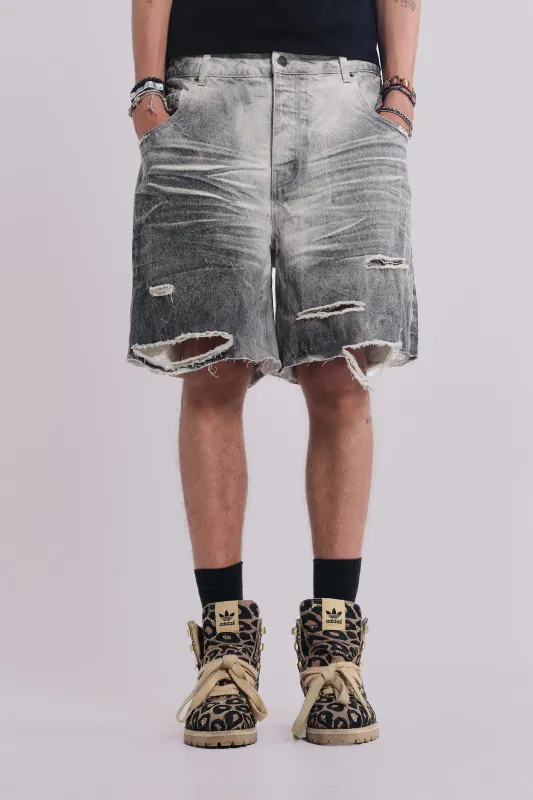 Dirty Studded Glasto Shorts sold by Jaded London