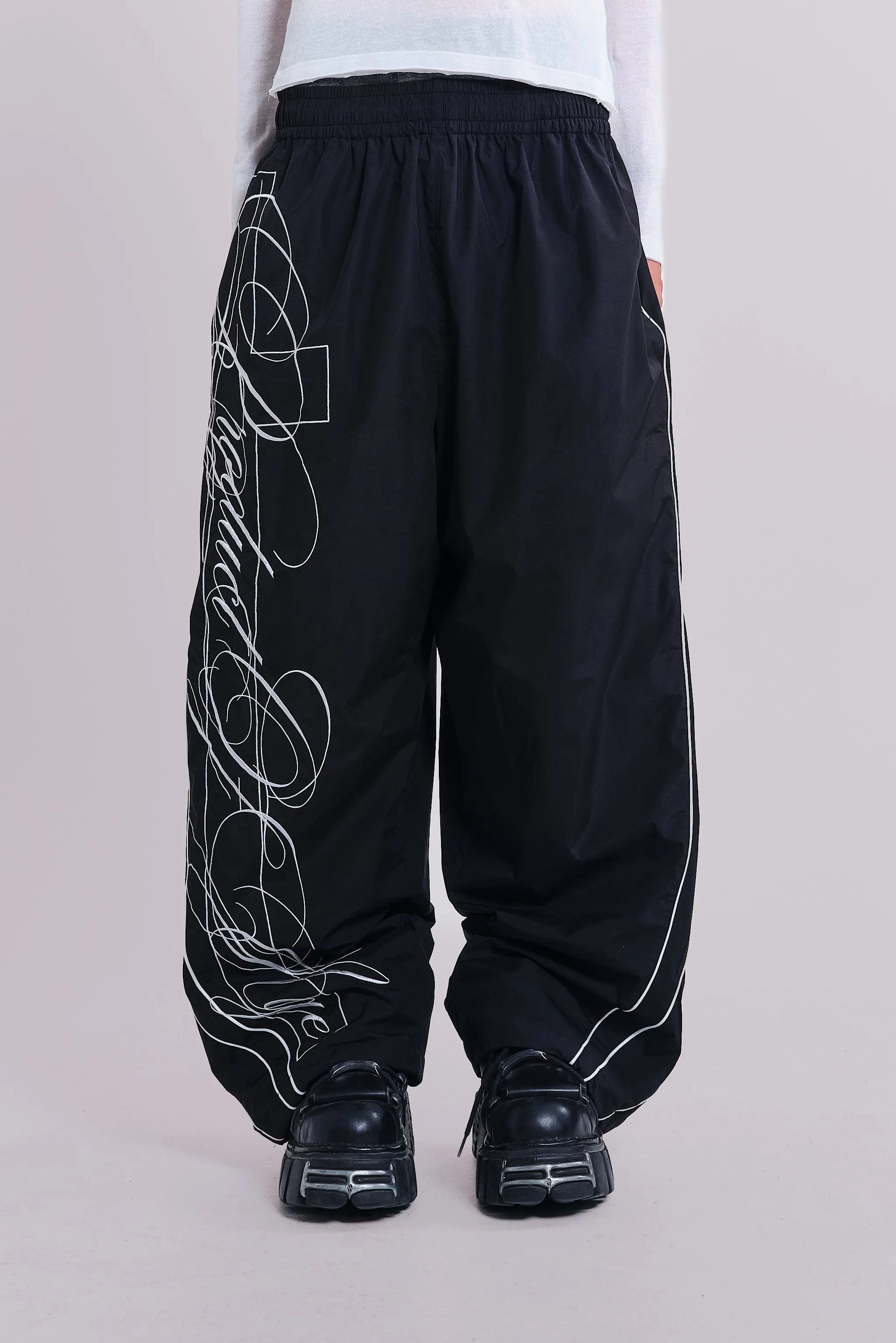 P.O.A. Black Vapor Tracksuit Bottoms sold by Jaded London product image thumbnail 4