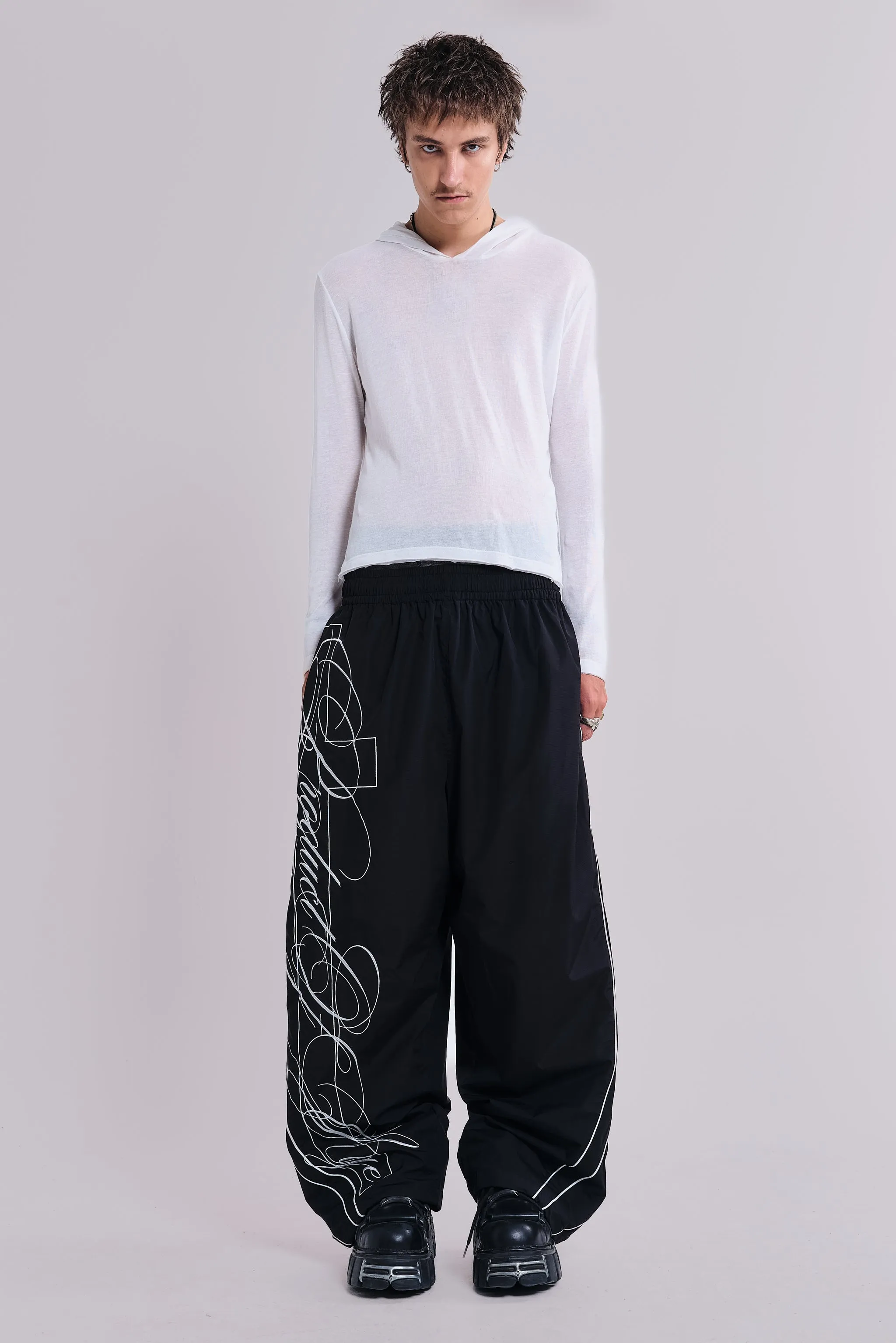 P.O.A. Black Vapor Tracksuit Bottoms sold by Jaded London product image thumbnail 3