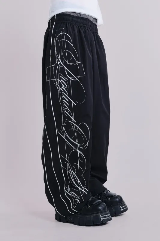 P.O.A. Black Vapor Tracksuit Bottoms sold by Jaded London