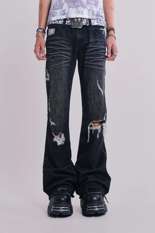 Carbon Studded Drift Bootcut Pants | Parallel