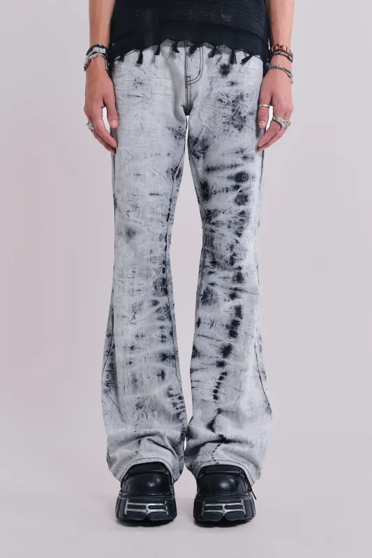 Grey Tie Dye Drift Jeans sold by Jaded London