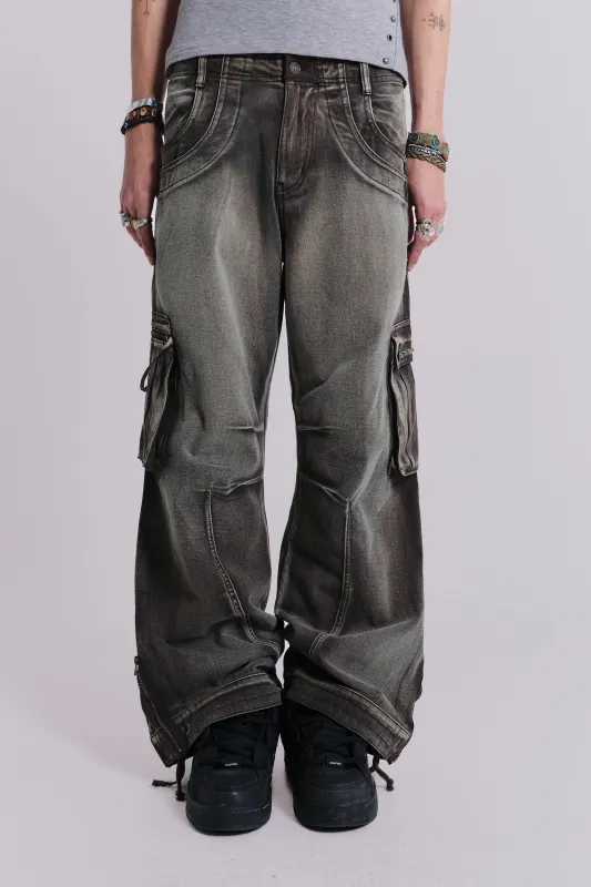 Faded Khaki Trooper Cargo Pants sold by Jaded London