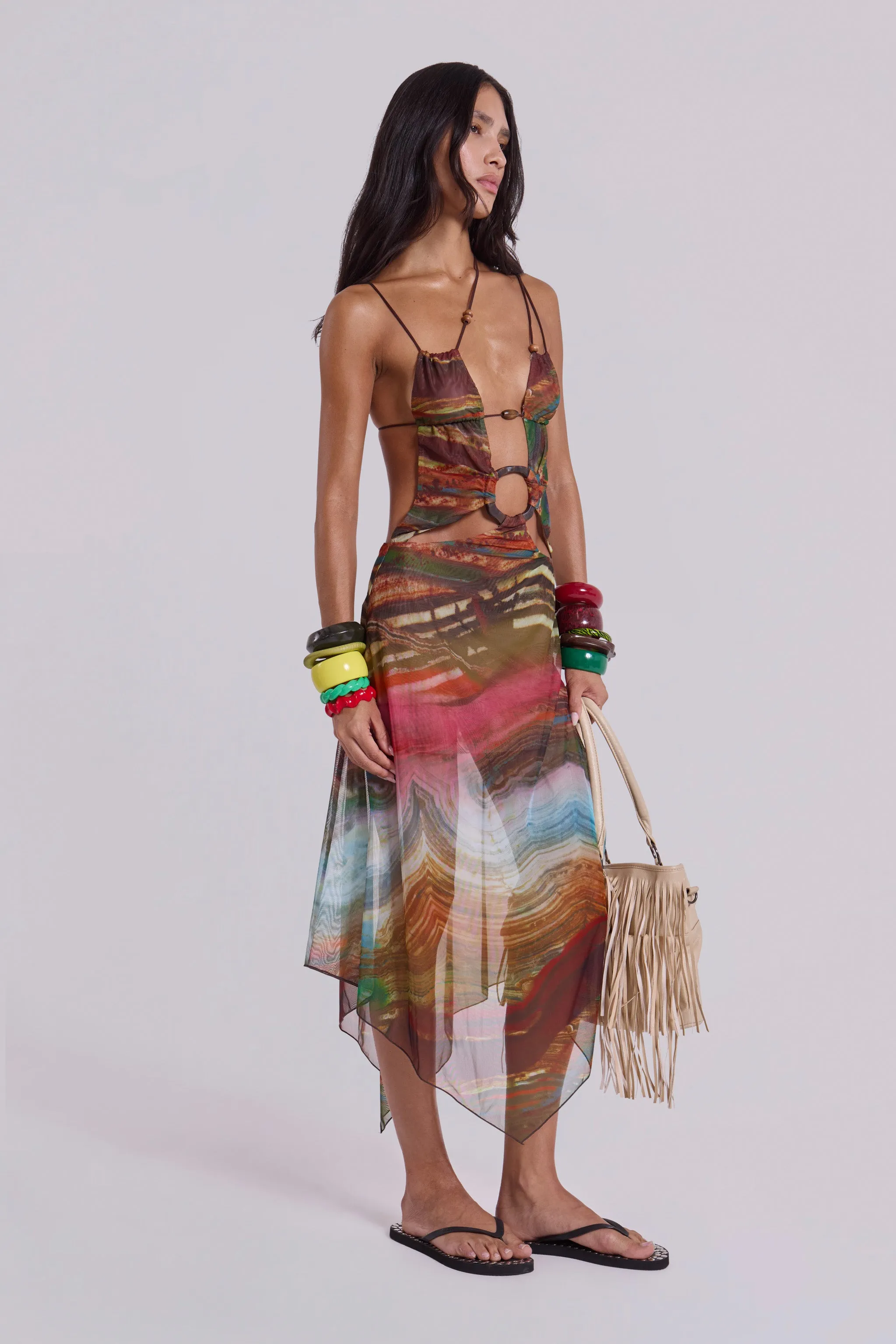 Kaia Midi Dress with Wooden Trims sold by Jaded London product image thumbnail 5