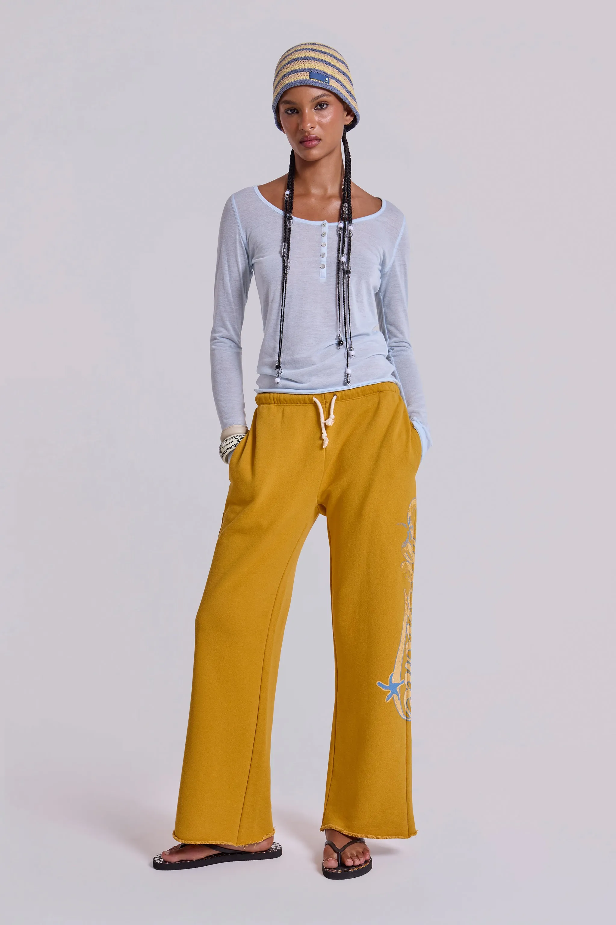 Offshore Cropped Joggers in Saffron sold by Jaded London product image thumbnail 2