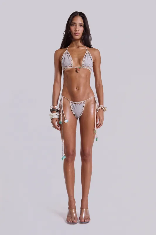 Aluna Suede Crochet Bikini Top sold by Jaded London