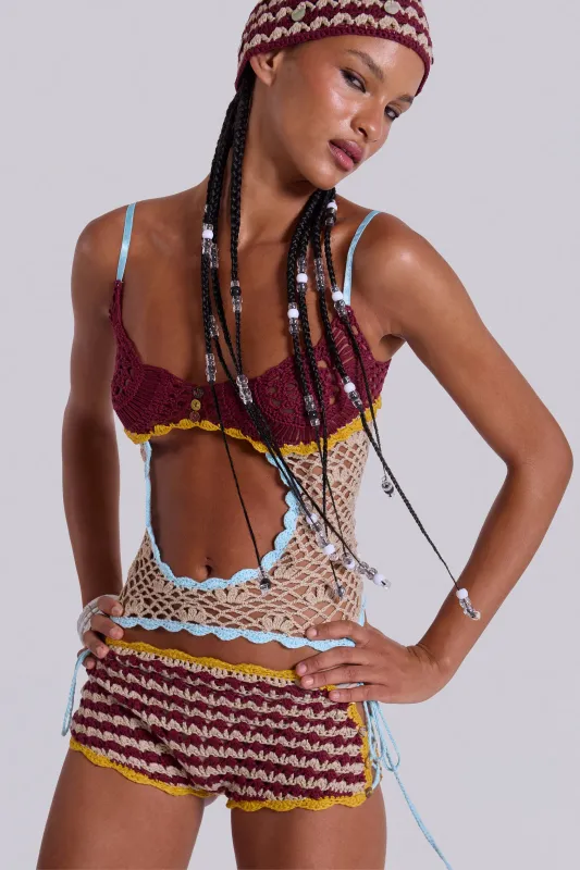 Kalani Cut Out Crochet Top sold by Jaded London