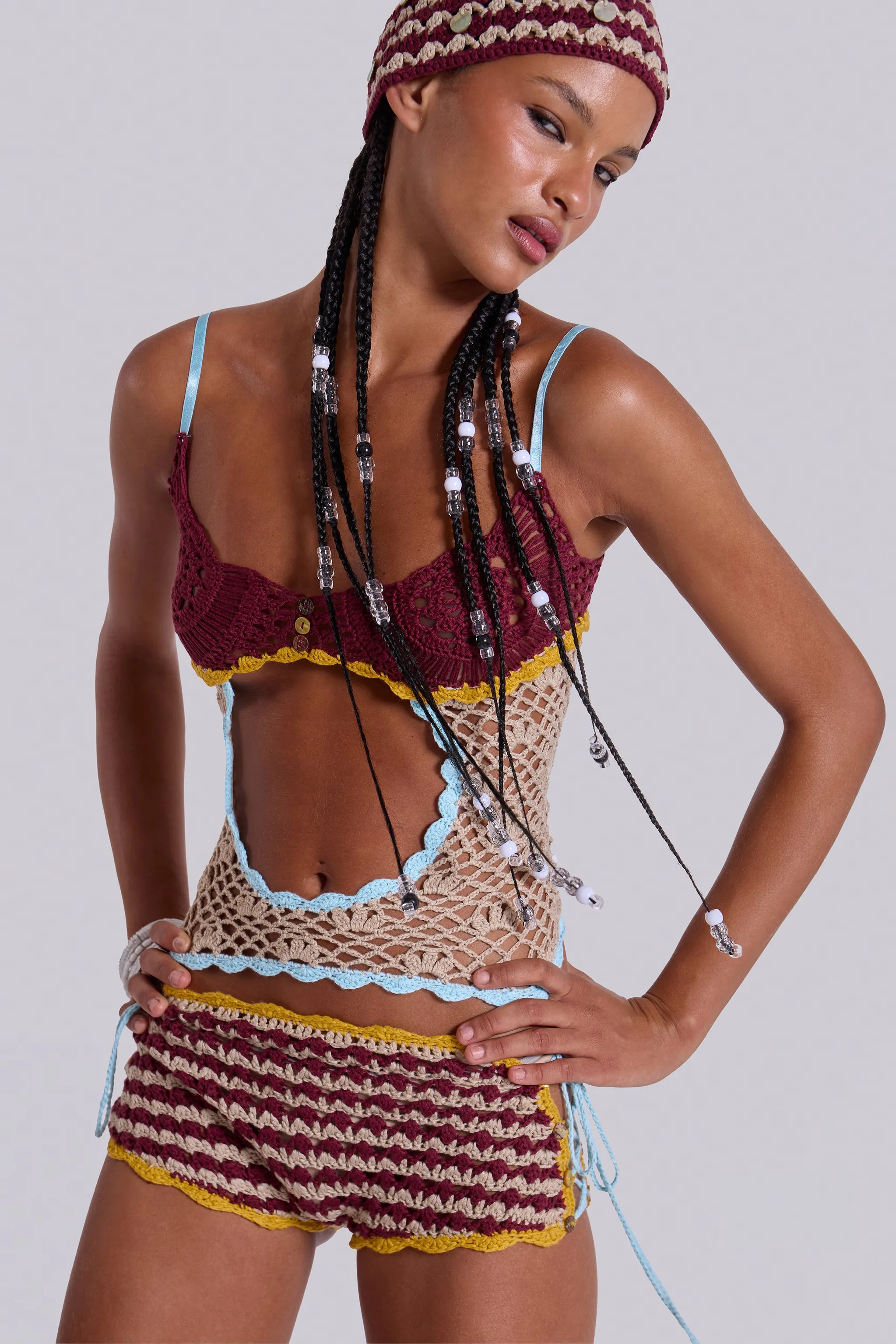 Kalani Cut Out Crochet Top sold by Jaded London
