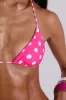 Lola Reversible Triangle Bikini Top in Pink Polkadot sold by Jaded London