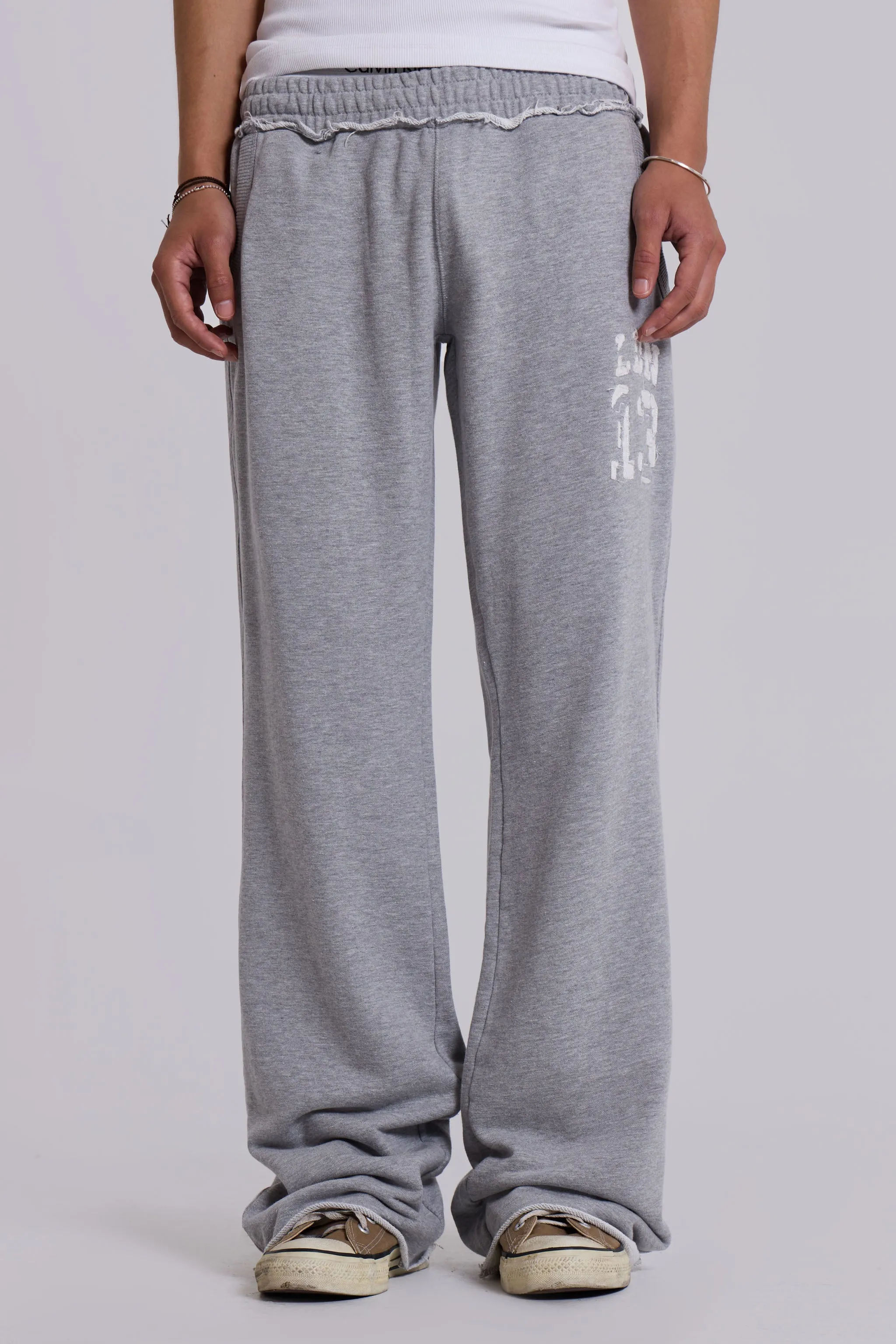 13 Grey Marl Slim Monster Joggers sold by Jaded London