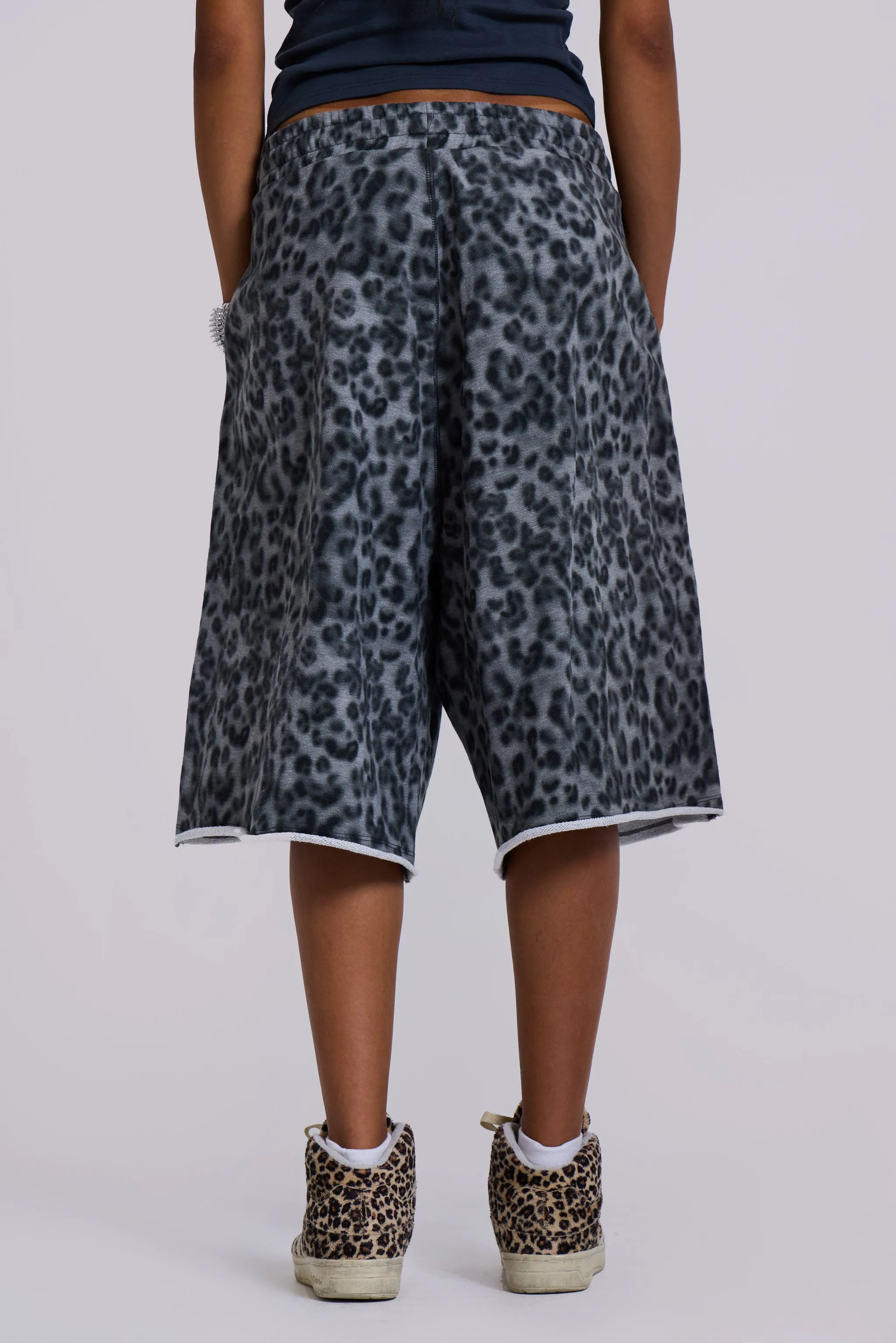 Airbrush Grey Leopard Monster Shorts sold by Jaded London product image thumbnail 4