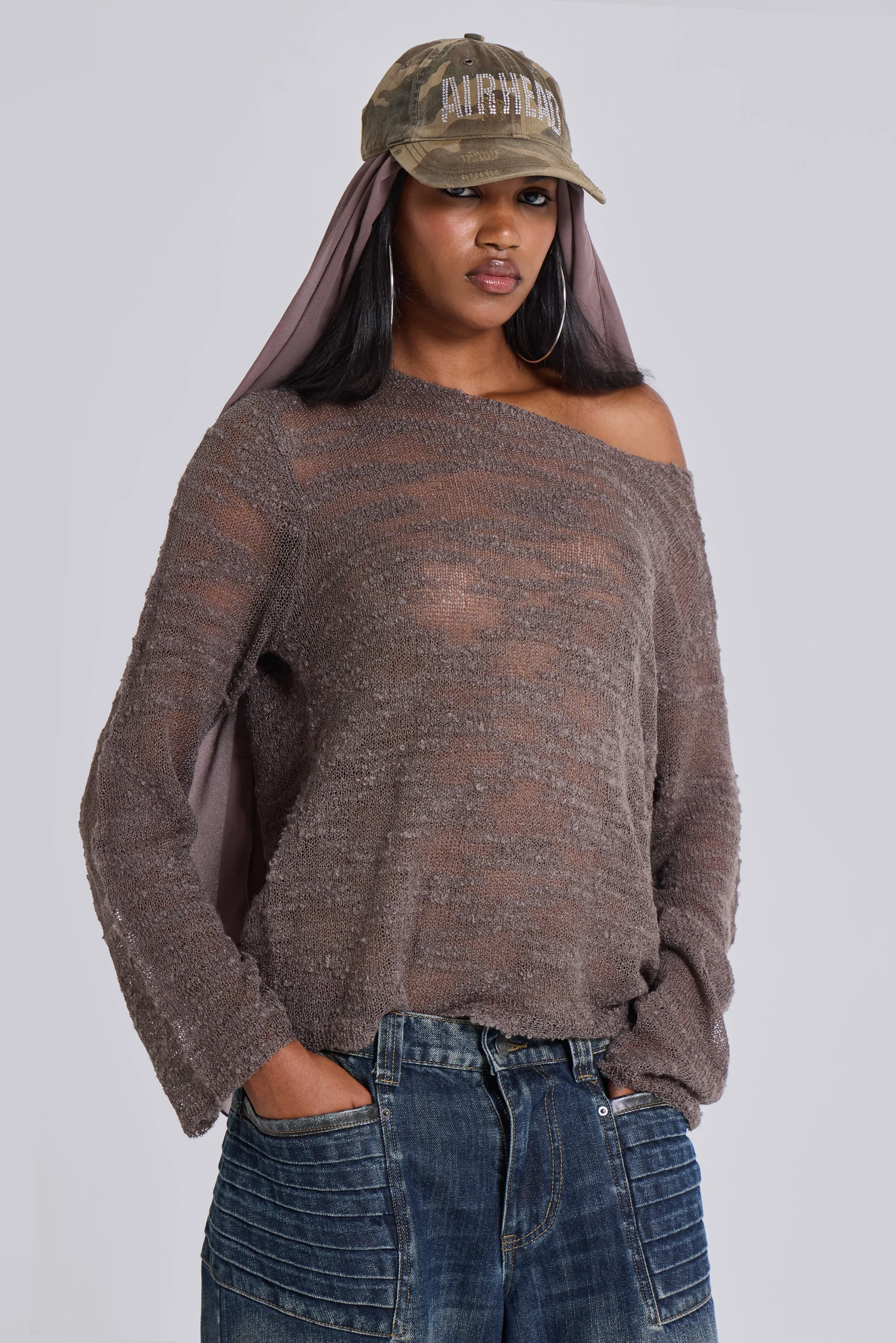 Taupe Stray Knit sold by Jaded London product image thumbnail 5