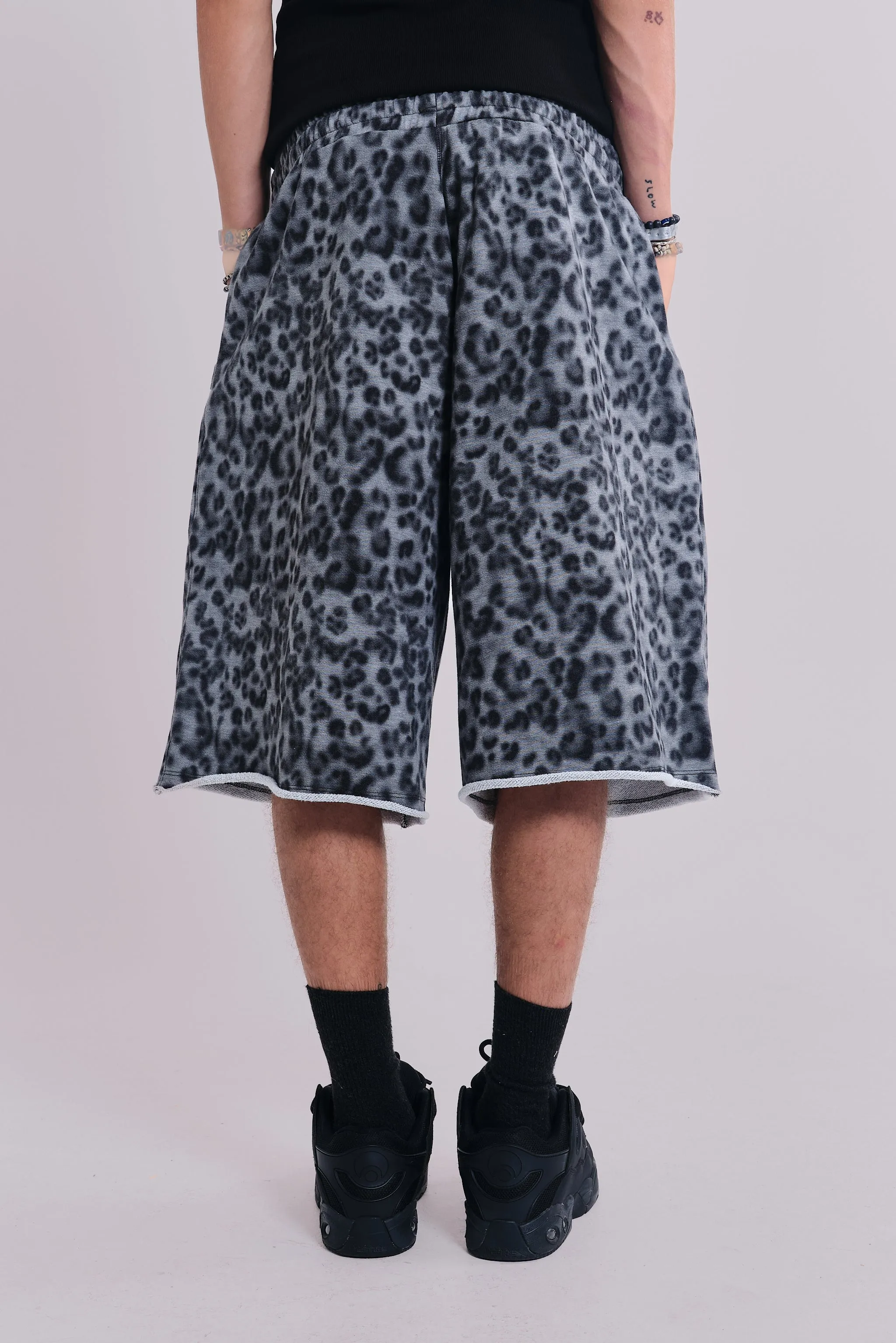 Airbrush Grey Leopard Monster Shorts sold by Jaded London product image thumbnail 4