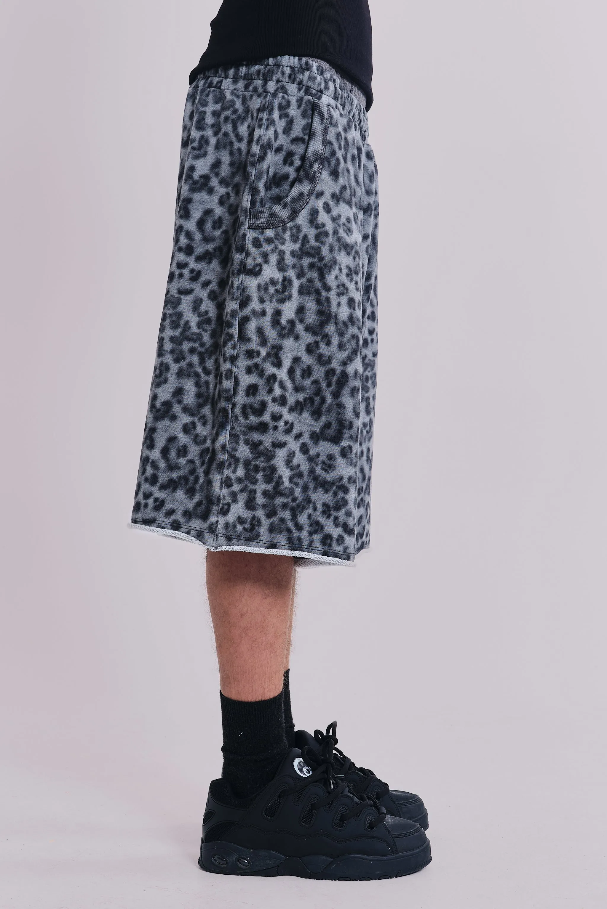 Airbrush Grey Leopard Monster Shorts sold by Jaded London product image thumbnail 5